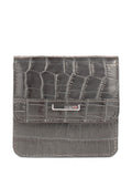 Cartera de piel italiana Gris 1106-528