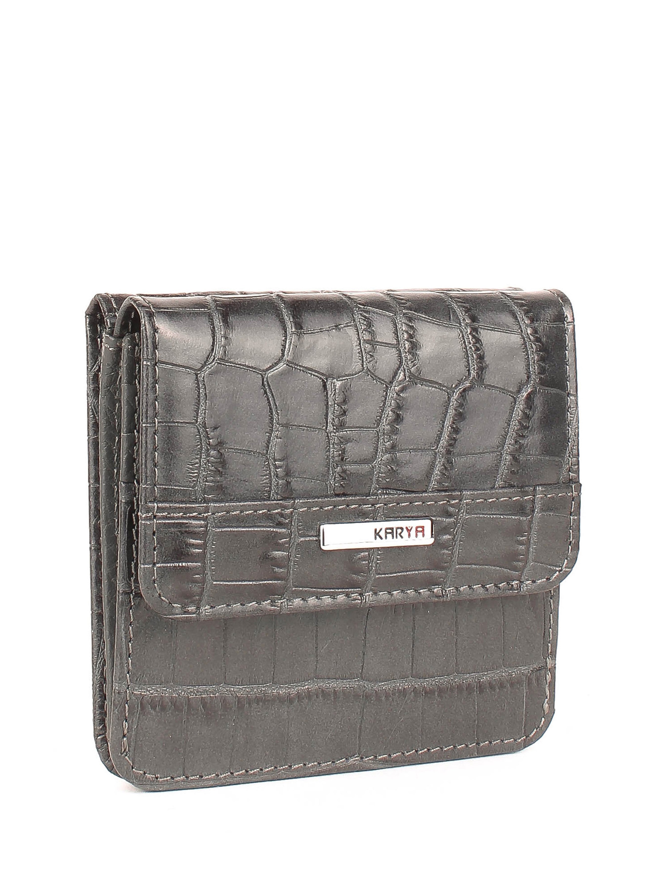 Cartera de piel italiana Gris 1106-528