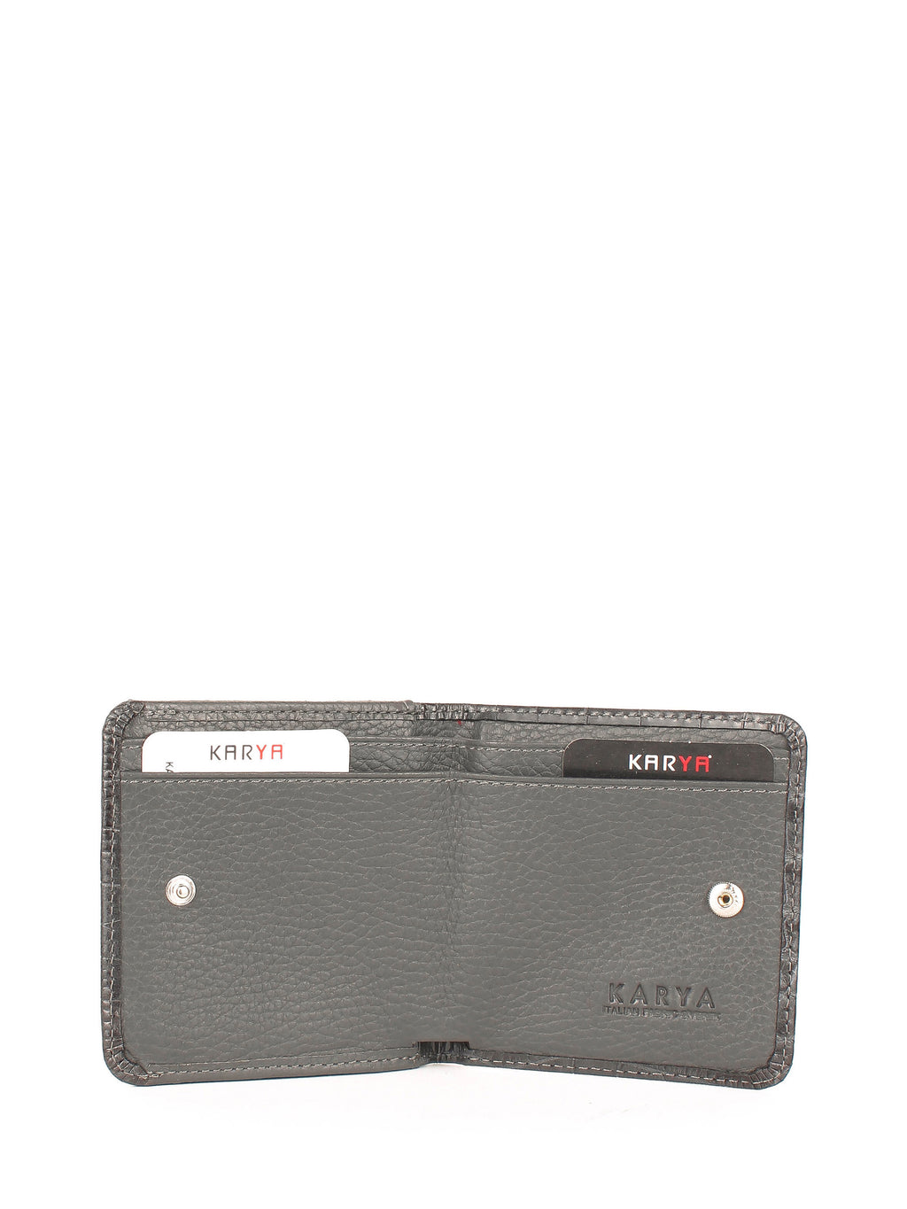 Cartera de piel italiana Gris 1106-528