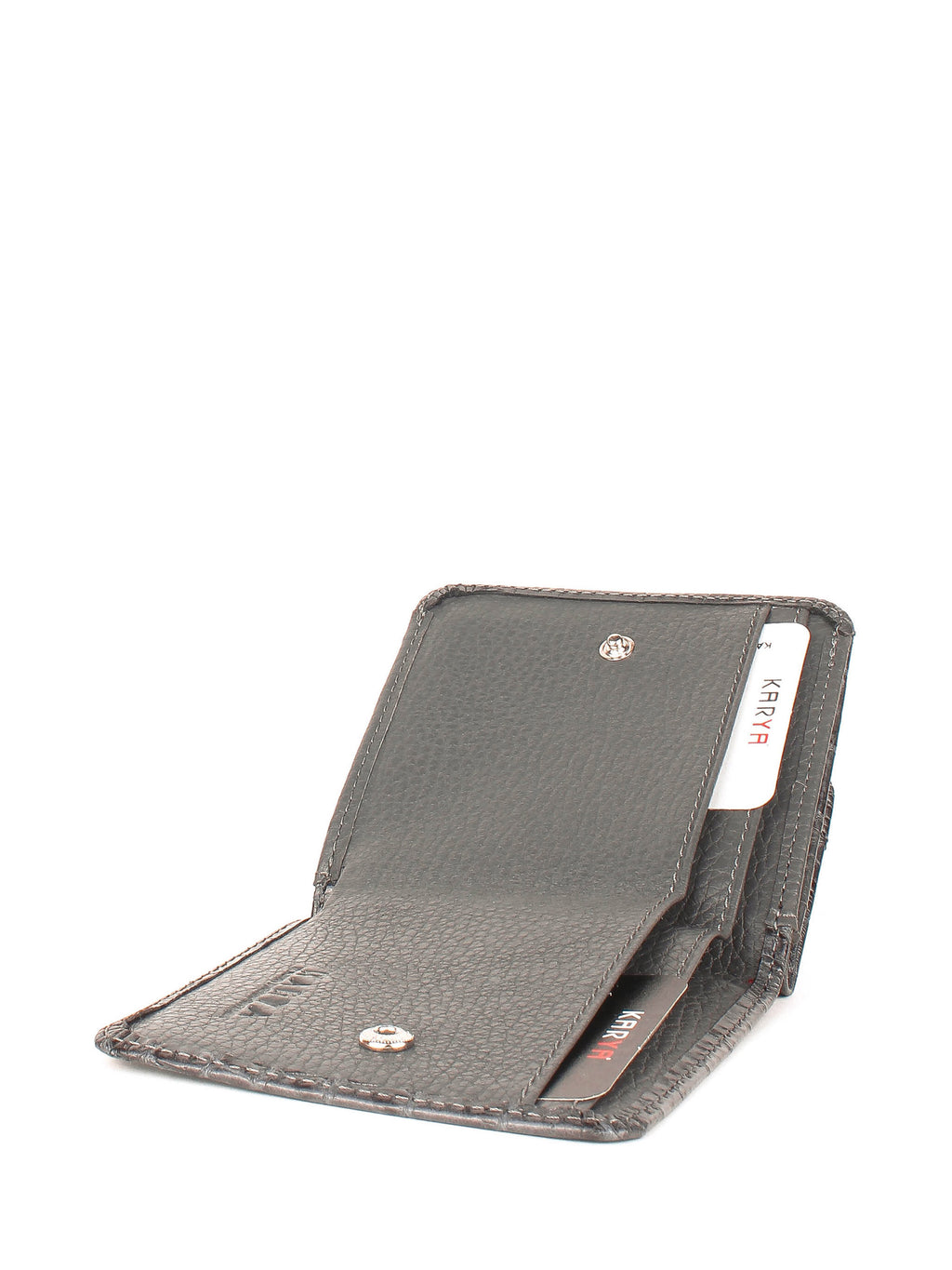 Cartera de piel italiana Gris 1106-528