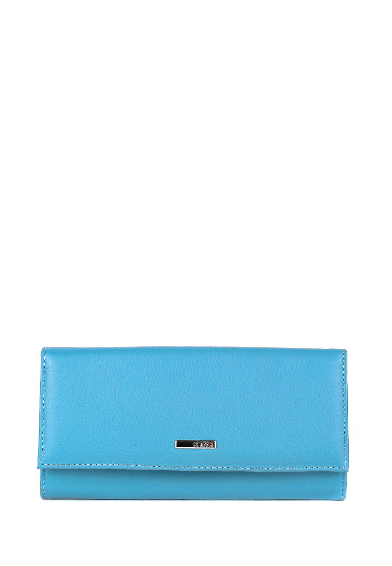 Cartera de piel italiana Блакитний 1101-099