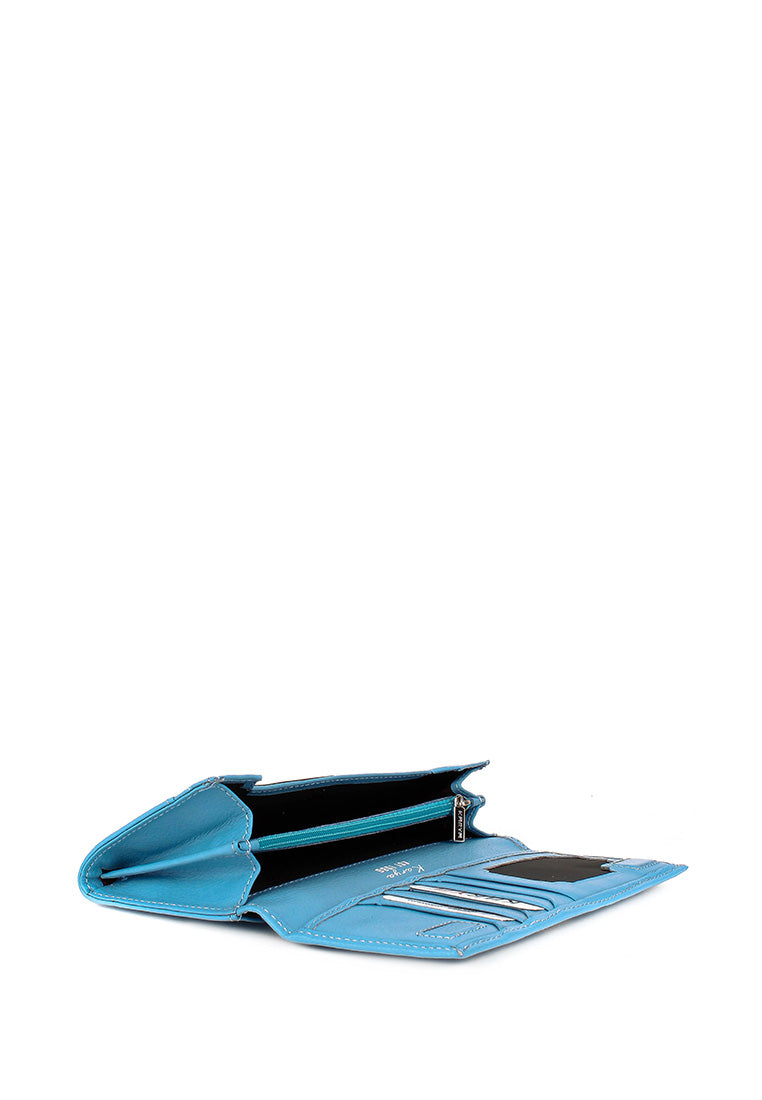 Cartera de piel italiana Блакитний 1101-099