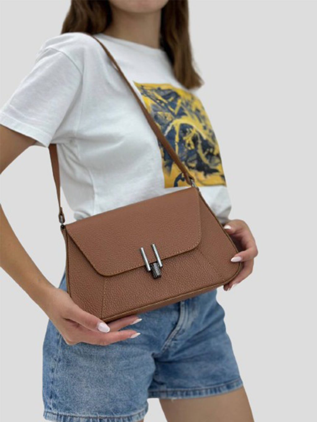 Bandolera de piel italiana Rojo 4892-45-32