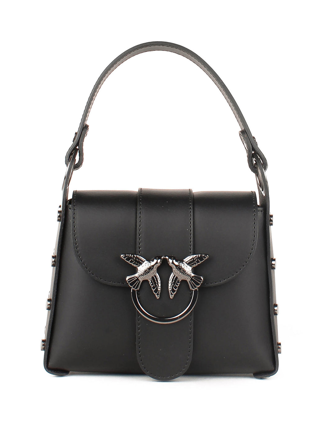 Bolso de hombro de piel italiana Negro 1714-05-31