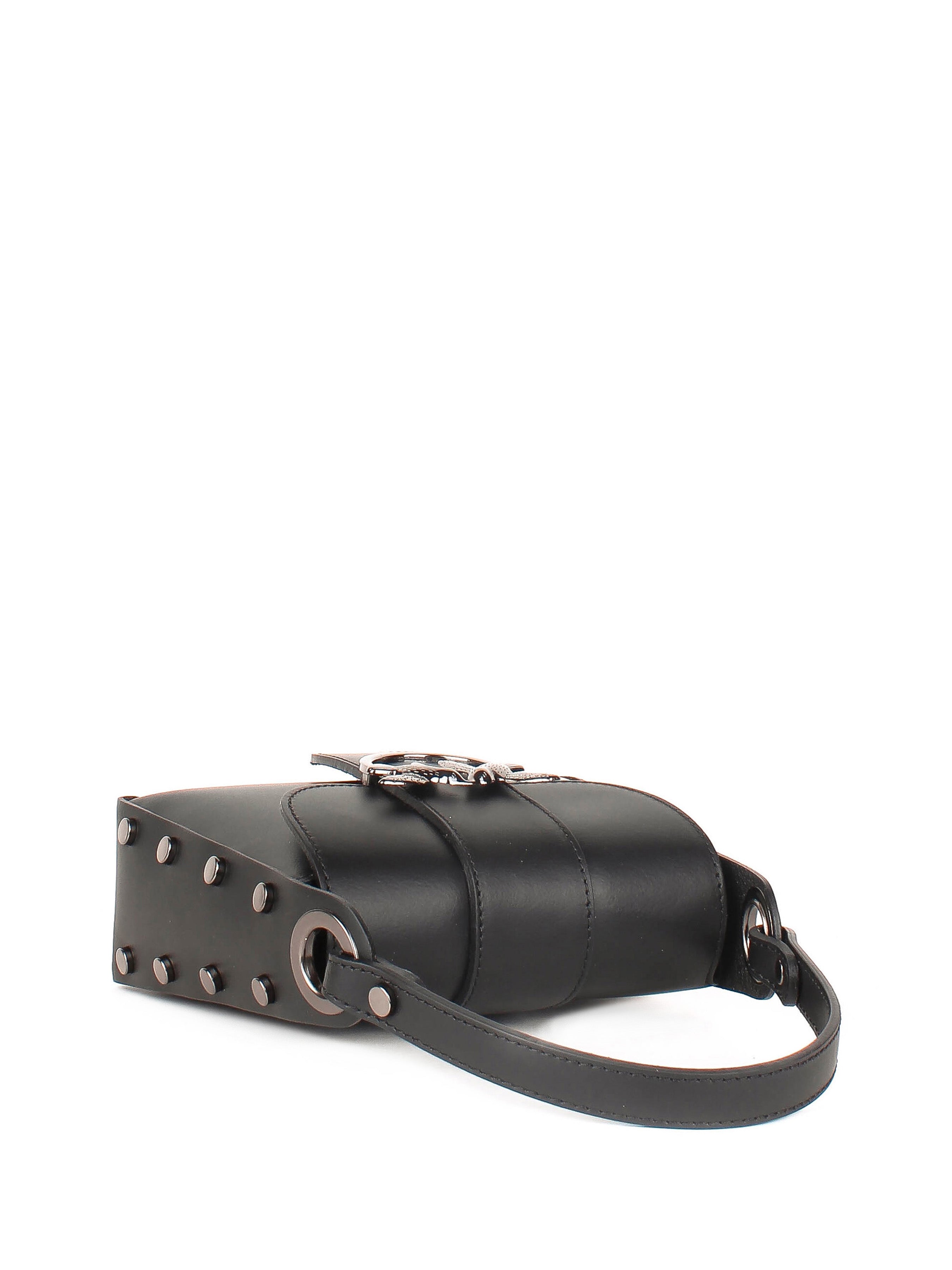 Bolso de hombro de piel italiana Negro 1714-05-31