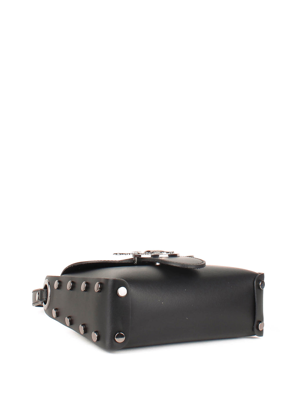 Bolso de hombro de piel italiana Negro 1714-05-31