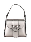 Bolso de hombro de piel italiana Metálico 1714-02-31