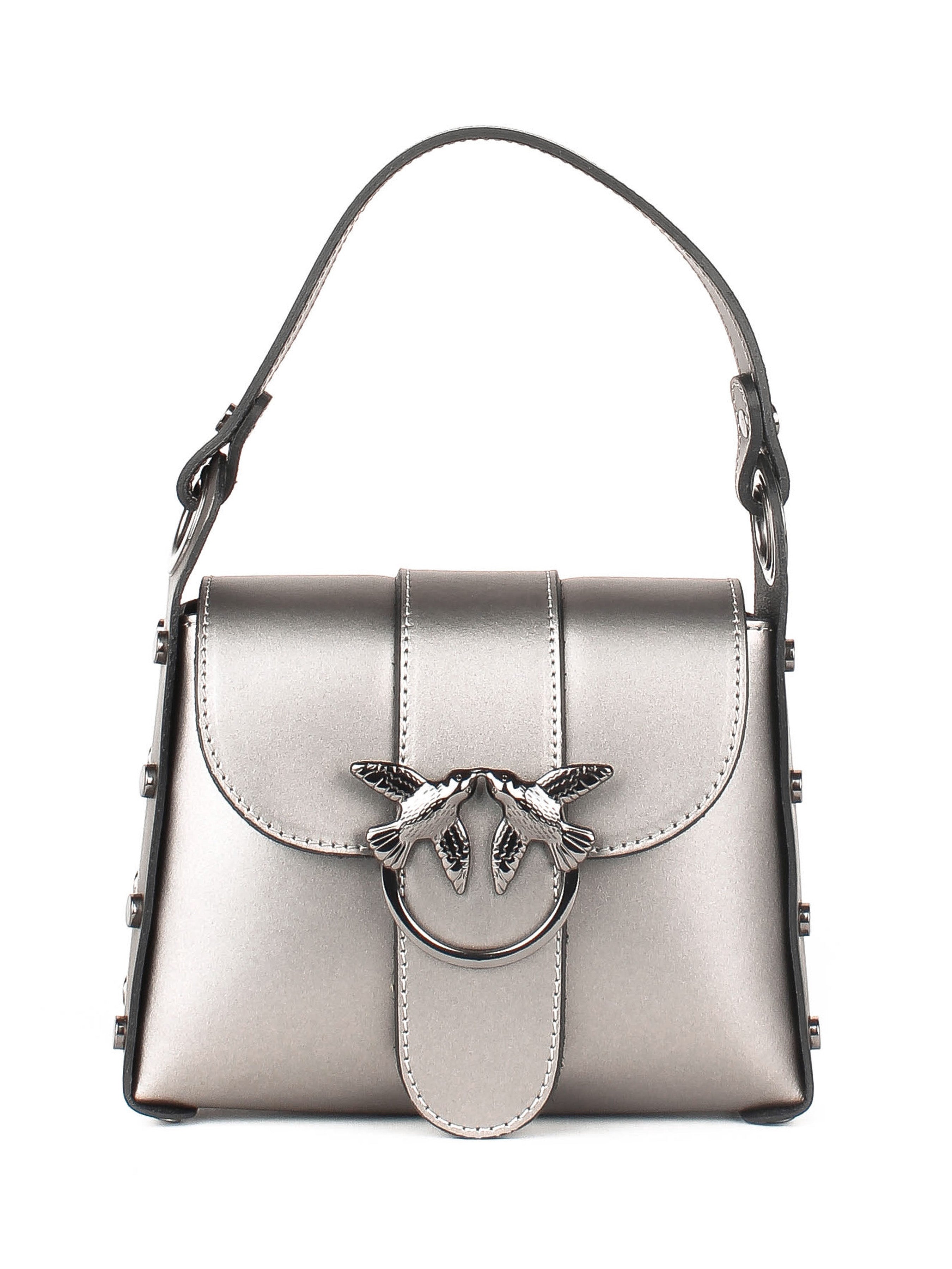 Bolso de hombro de piel italiana Metálico 1714-02-31
