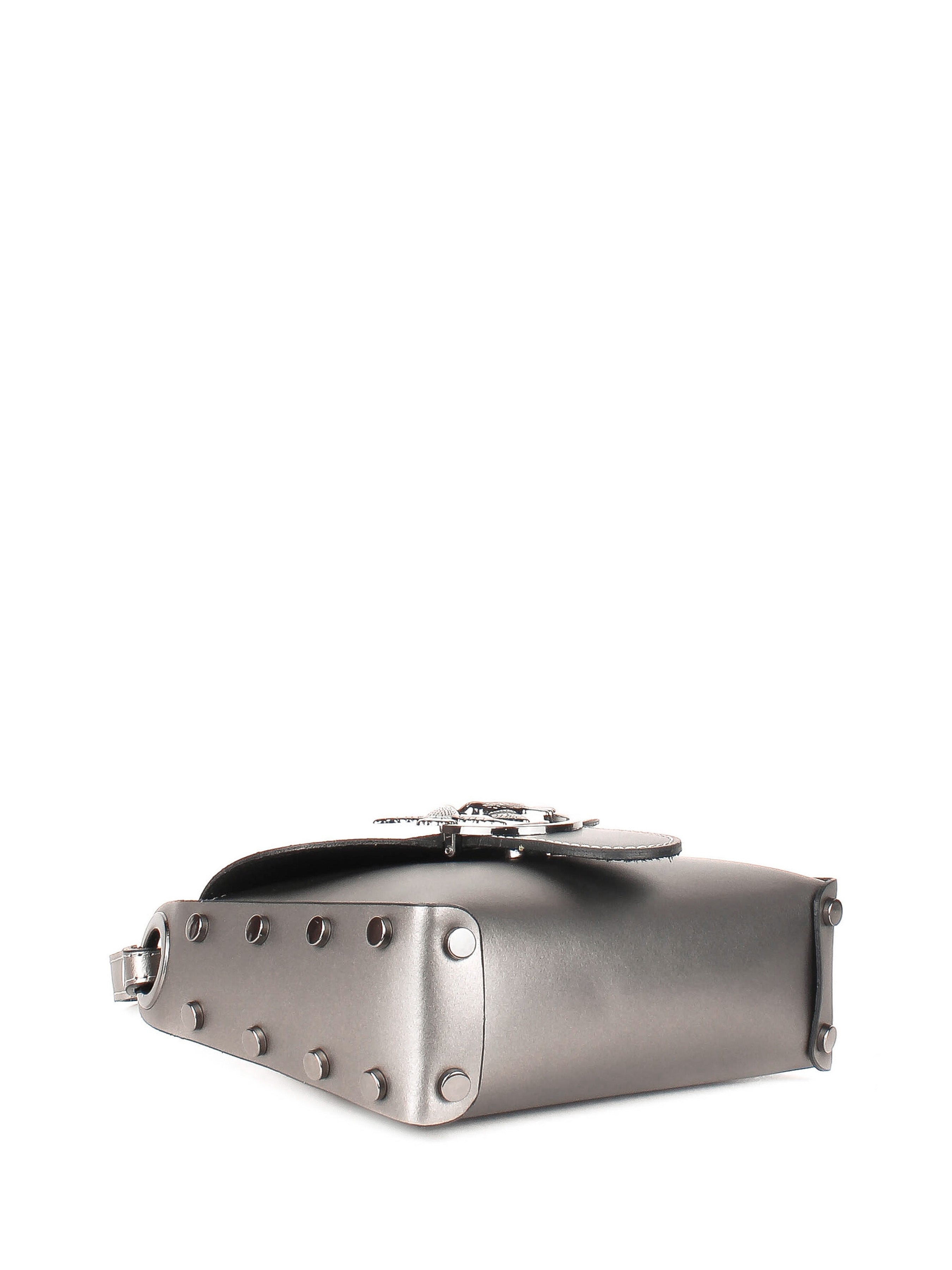 Bolso de hombro de piel italiana Metálico 1714-02-31