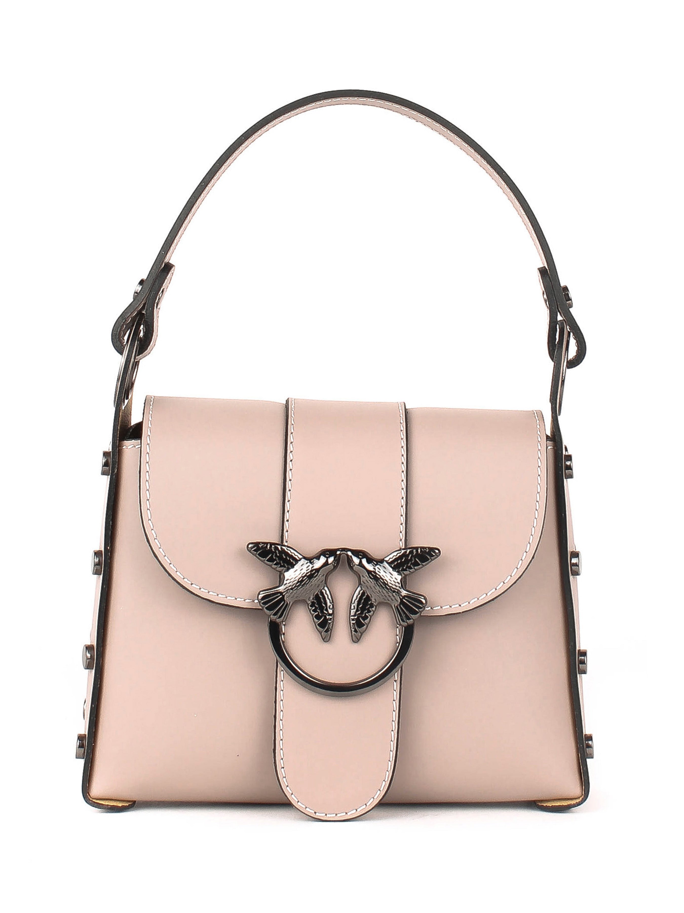 Bolso de hombro de piel italiana Gris 1714-52-31