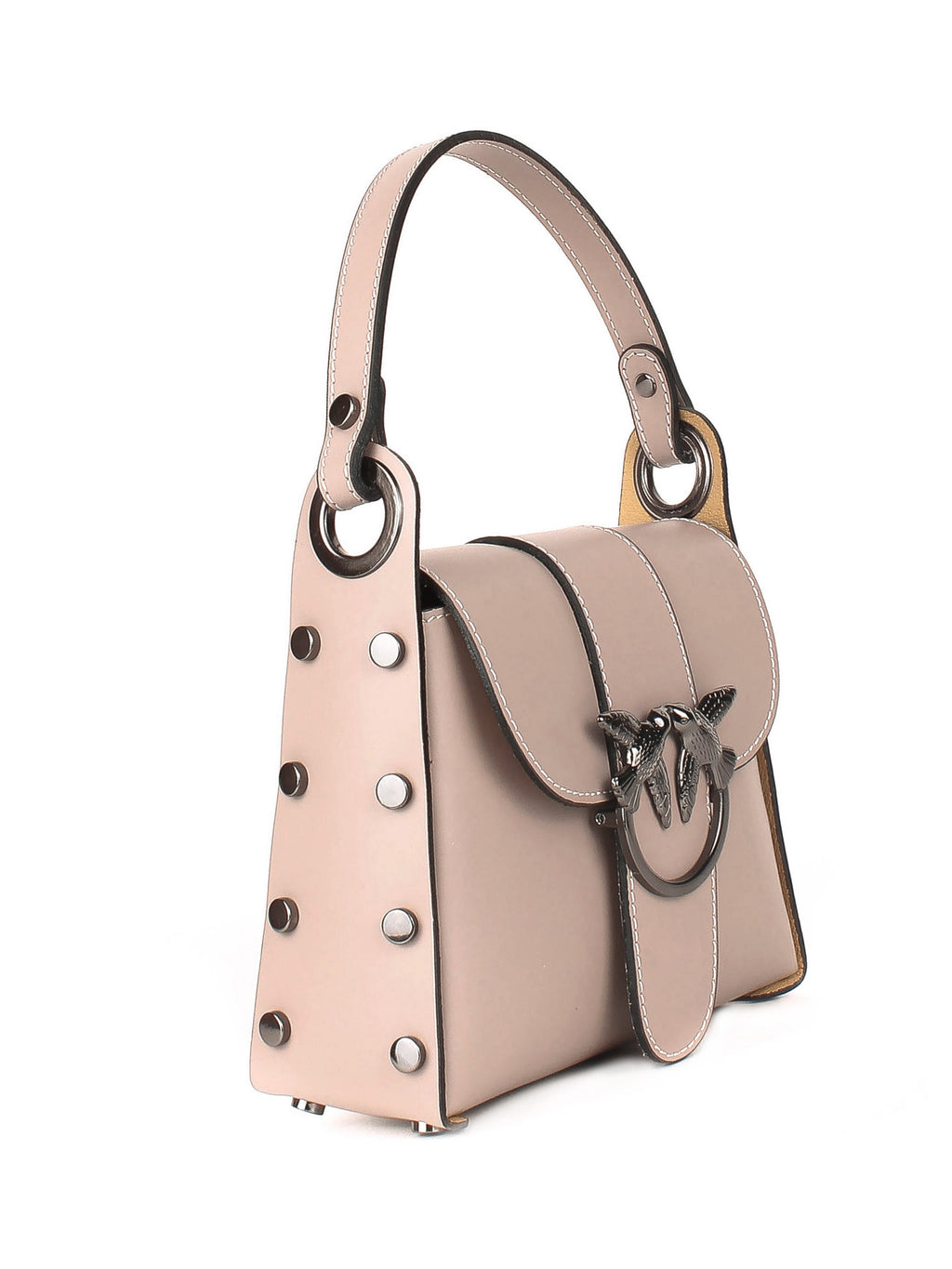 Bolso de hombro de piel italiana Gris 1714-52-31