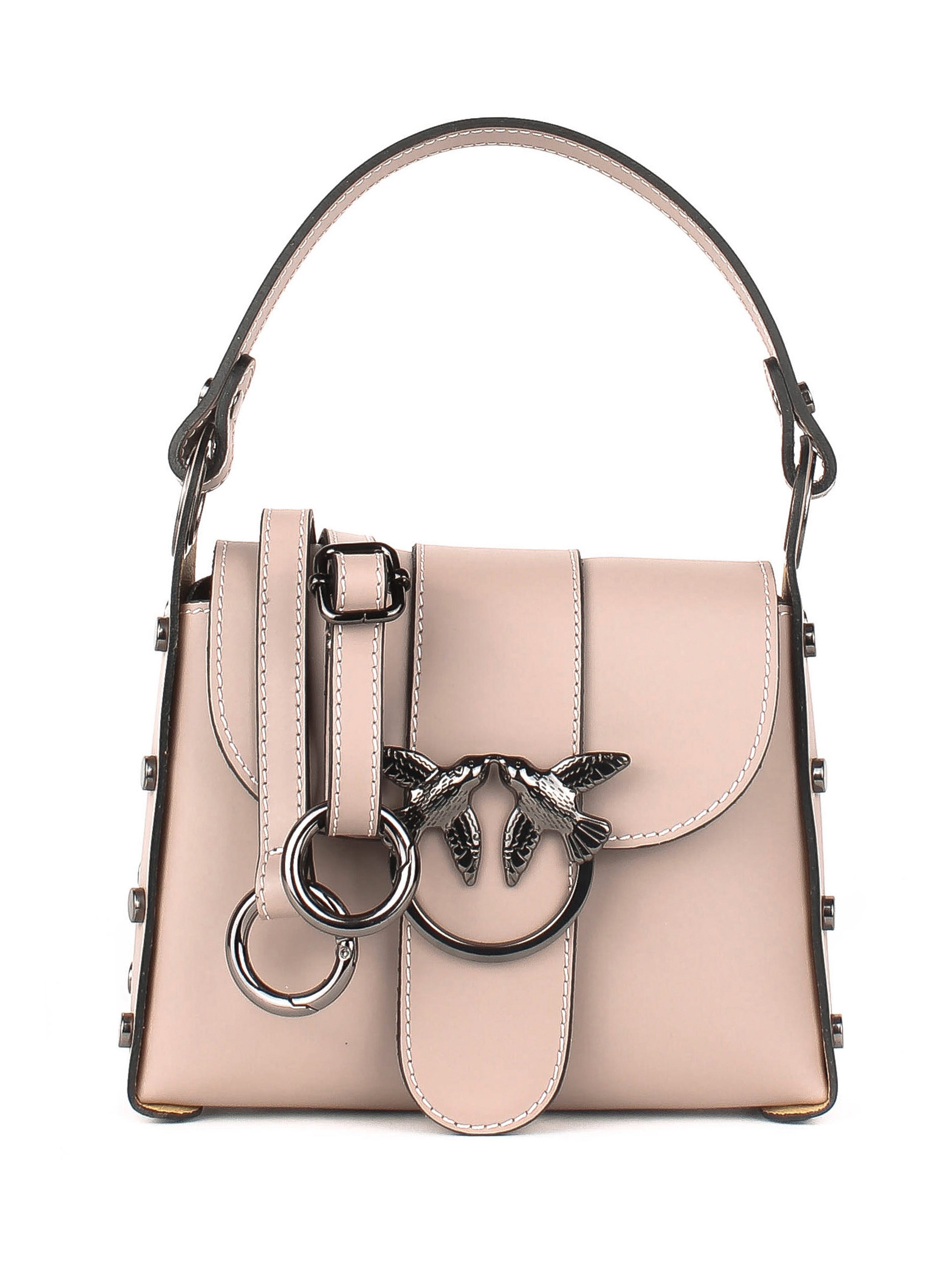 Bolso de hombro de piel italiana Gris 1714-52-31