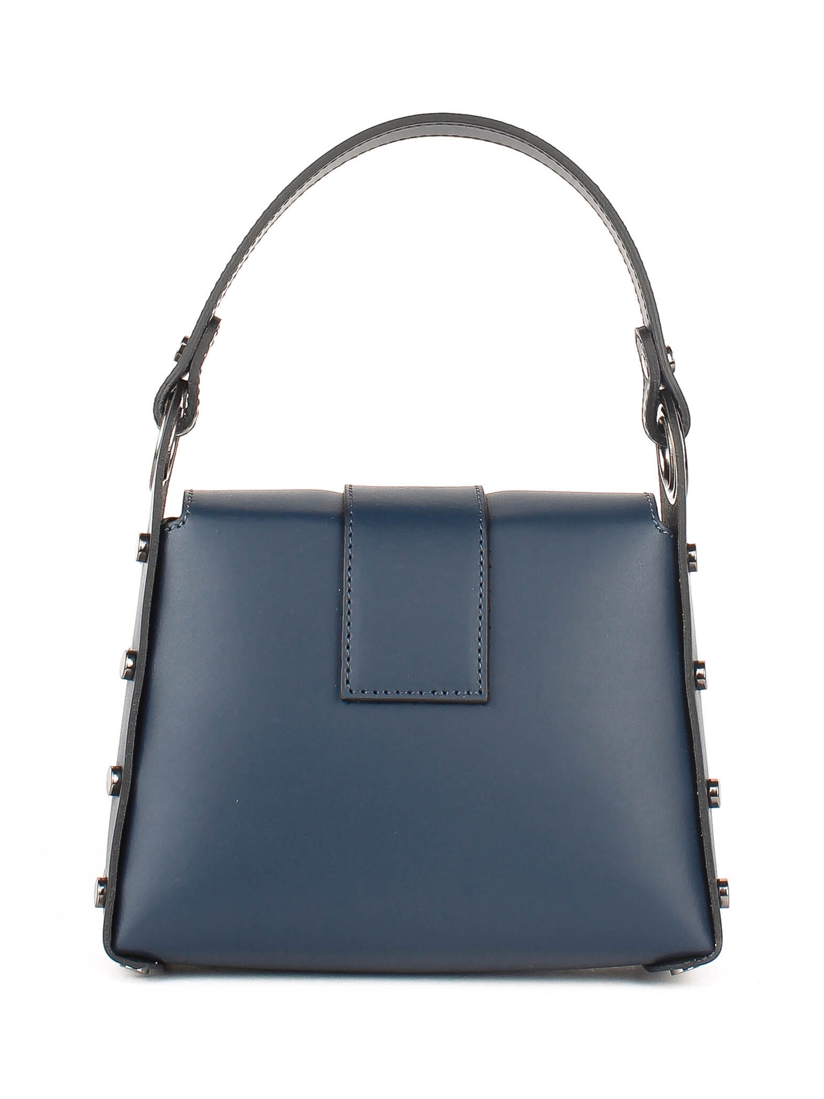 Bolso de hombro de piel italiana Azul 1714-56-31