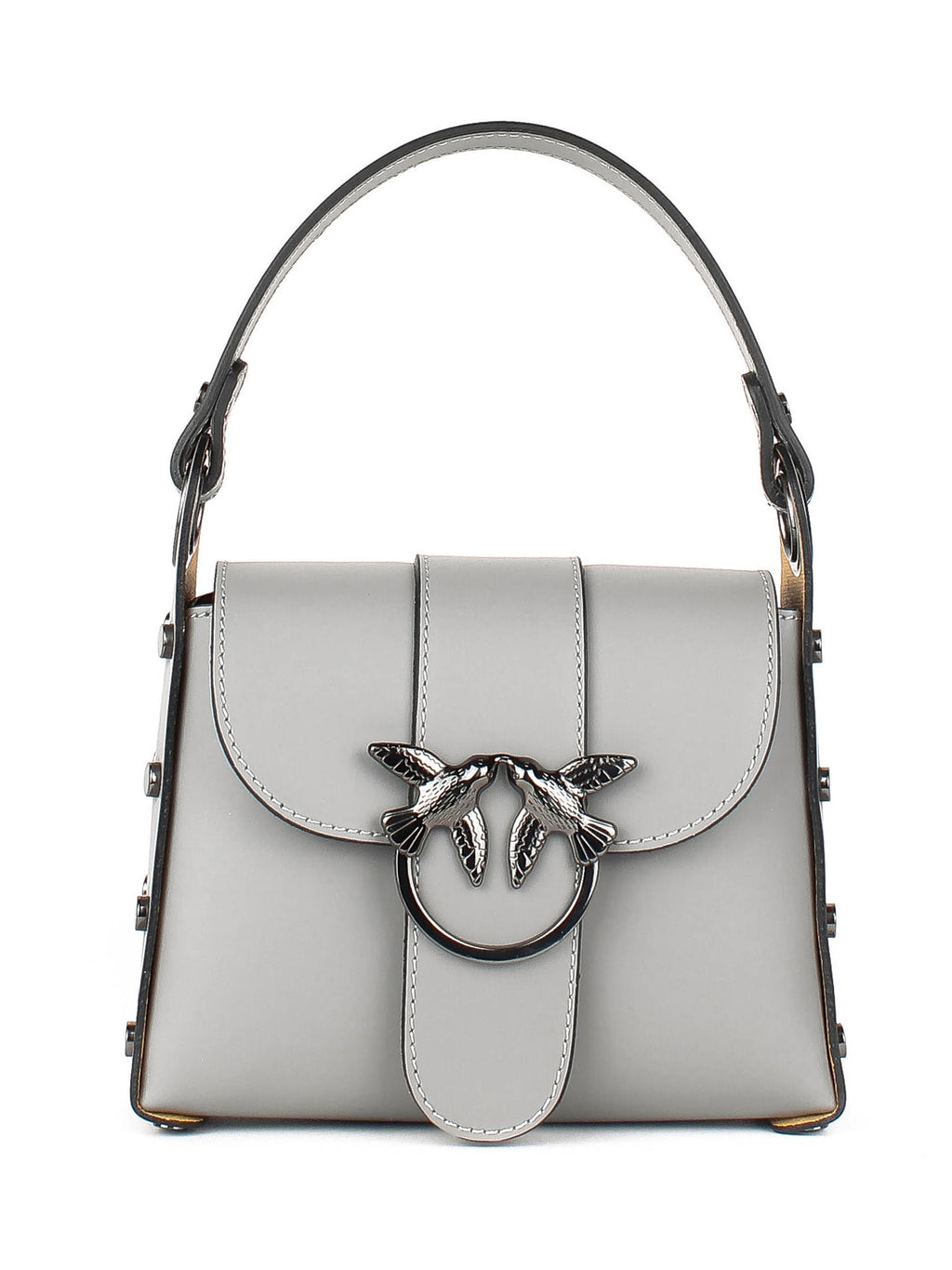 Bolso de hombro de piel italiana Gris 1714-18-31