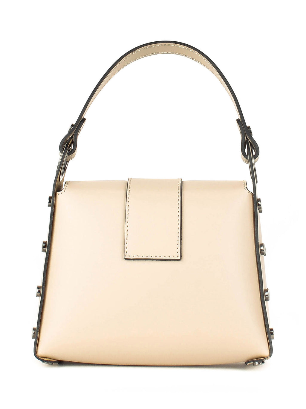 Bolso de hombro de piel italiana Beige 1714-11-31