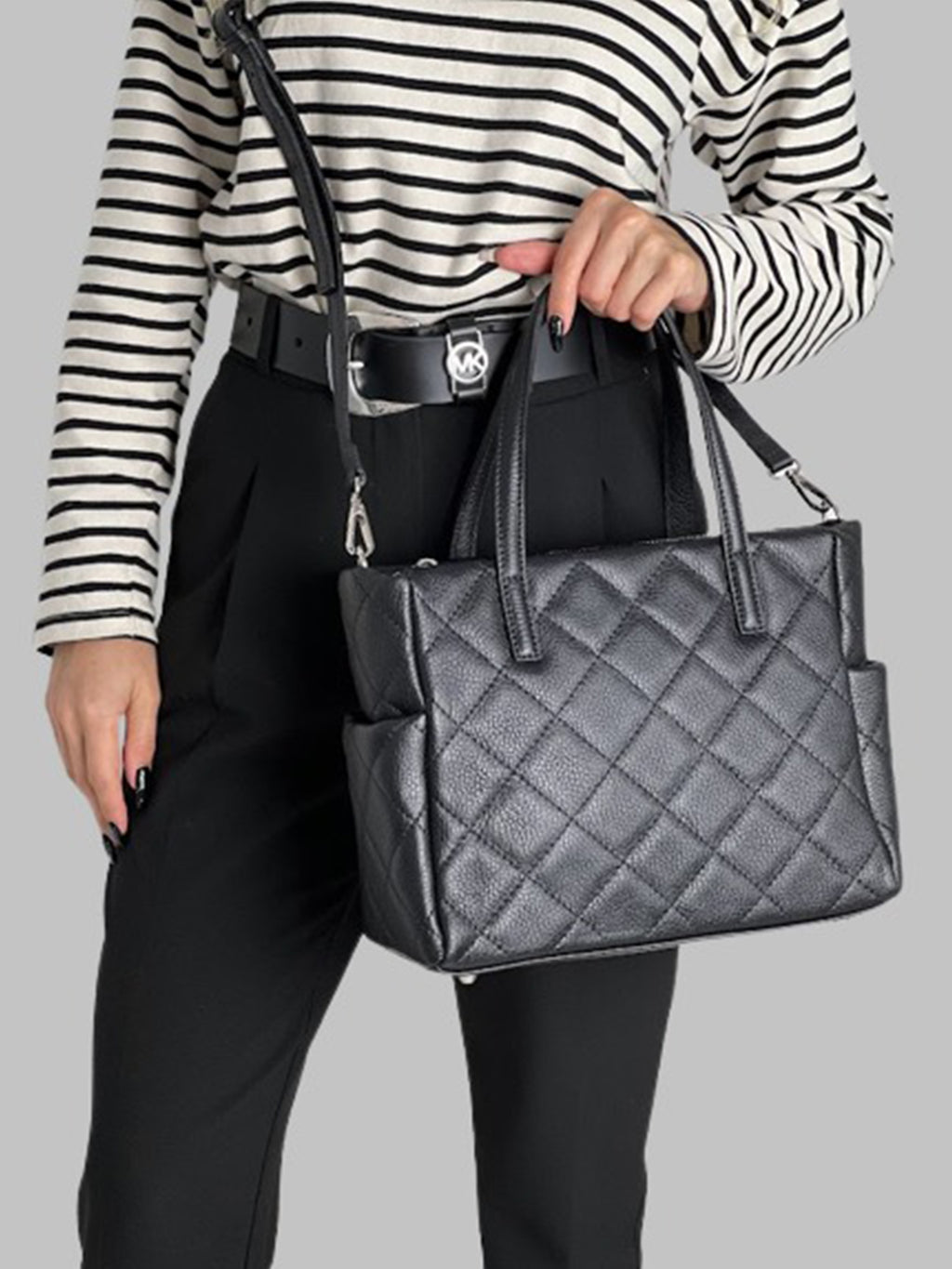 Bolso Tote de piel italiana Negro 5001-05-37