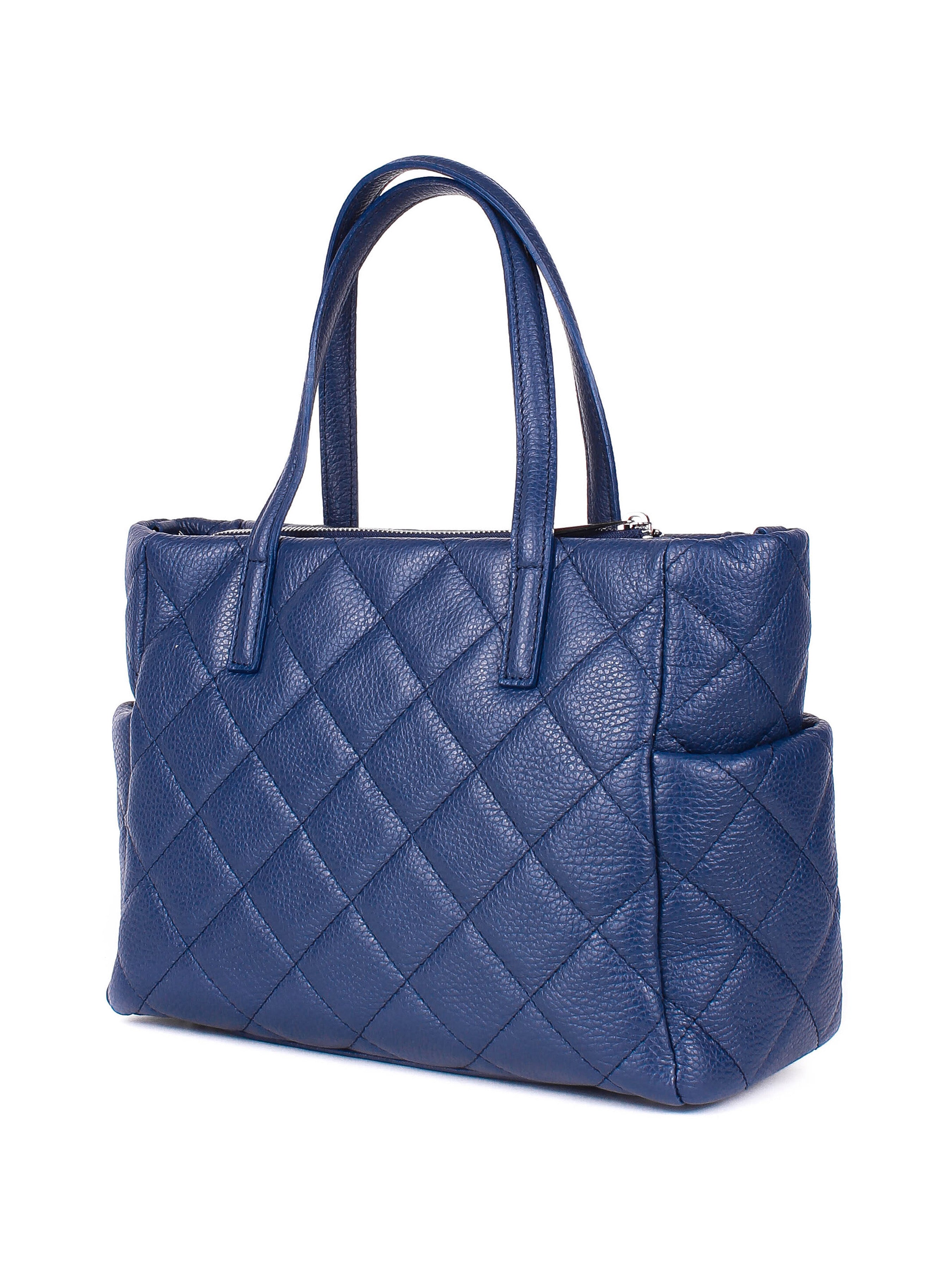 Bolso Tote de piel italiana Azul 5001-07-37