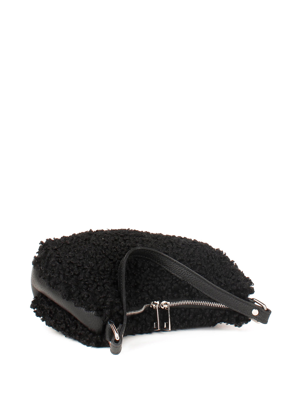 Bolso de hombro de piel italiana Negro 2311-05-32