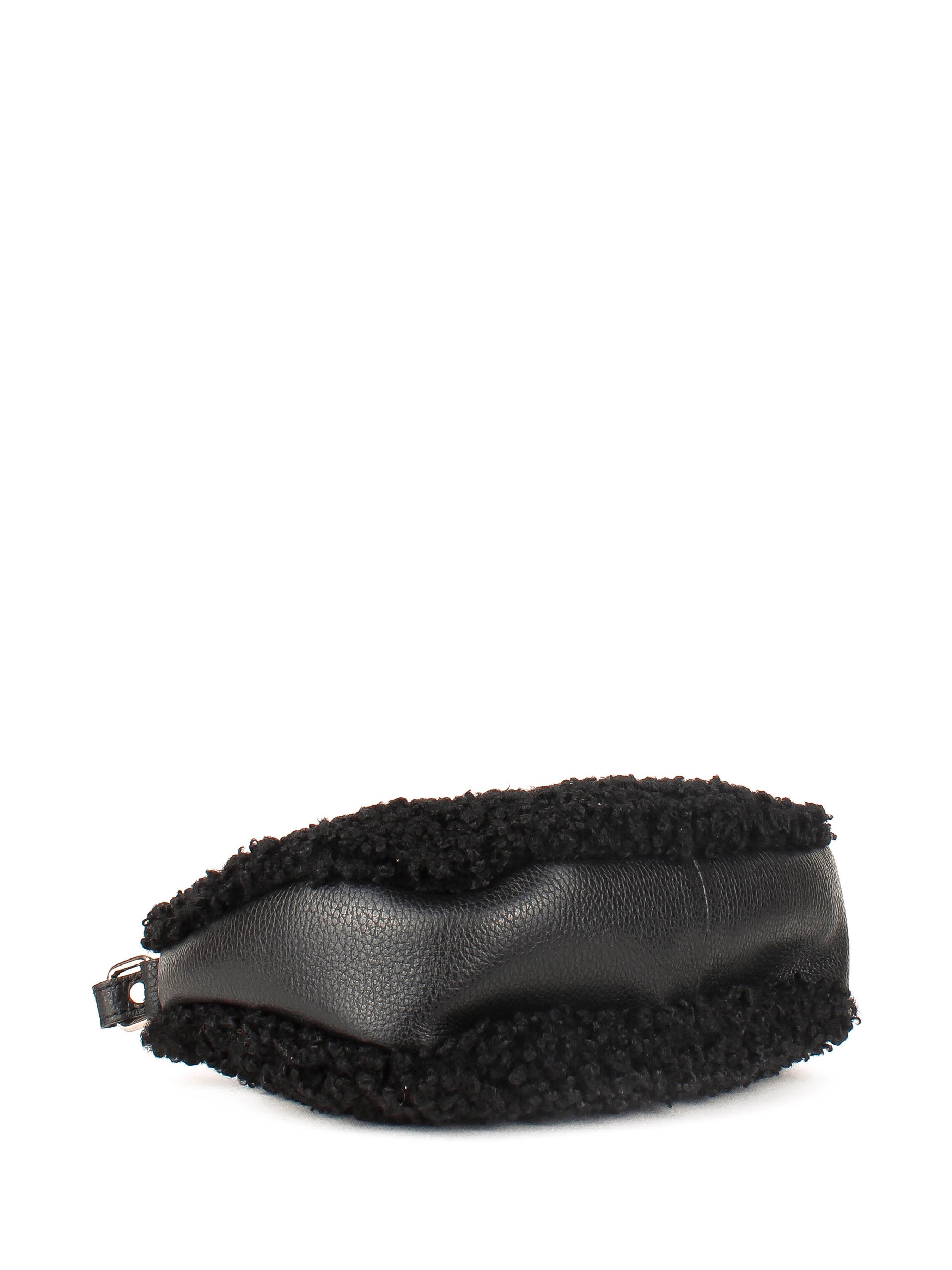 Bolso de hombro de piel italiana Negro 2311-05-32