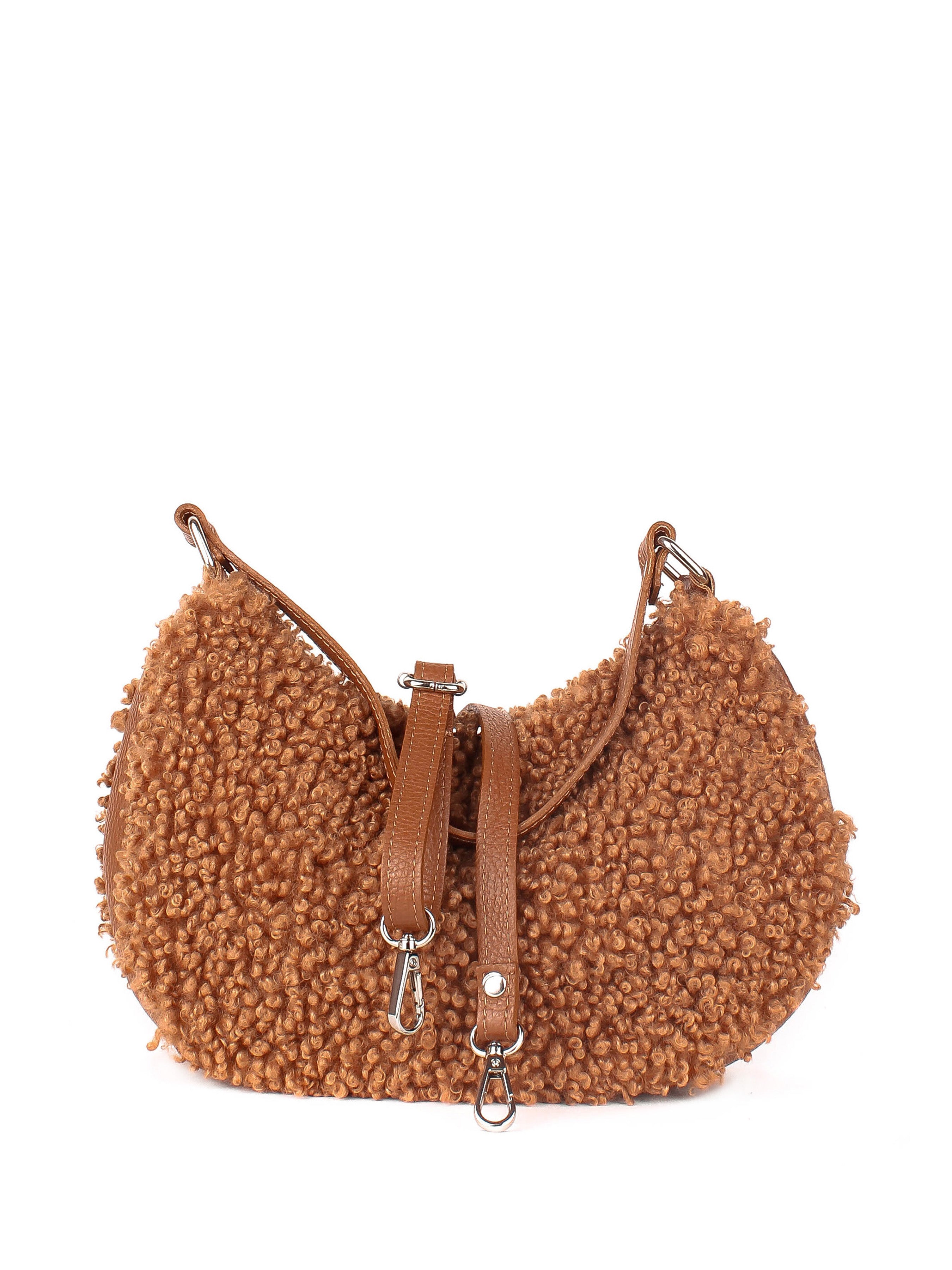 Bolso de hombro de piel italiana Rojo 2311-45-32