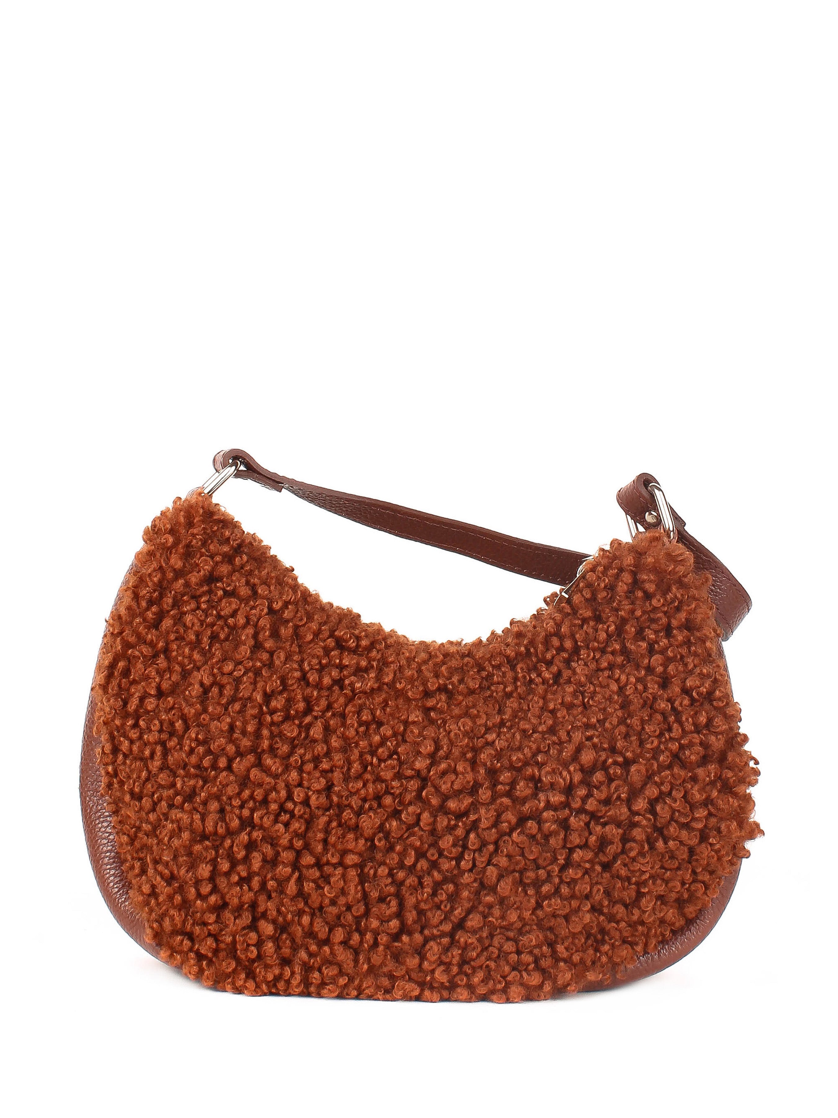 Bolso de hombro de piel italiana Marrón 2311-06-32