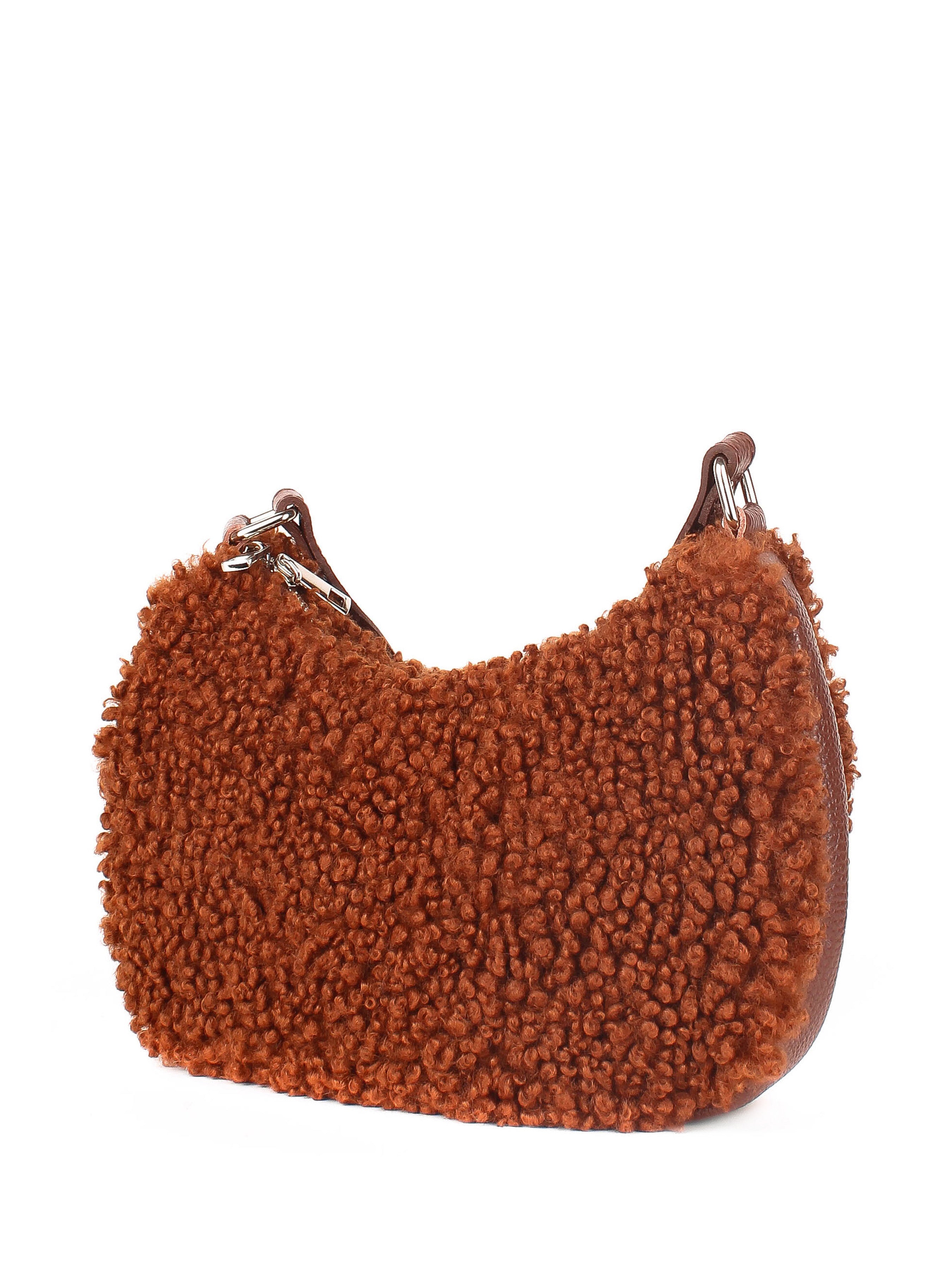 Bolso de hombro de piel italiana Marrón 2311-06-32