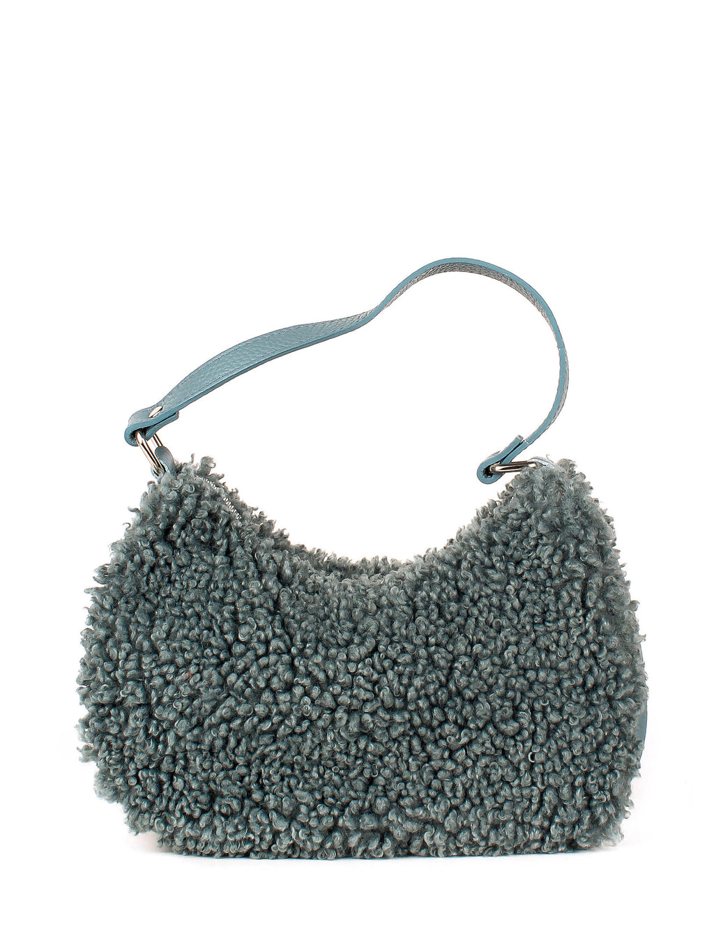 Bolso de hombro de piel italiana Темно блакитний 2311-97-32