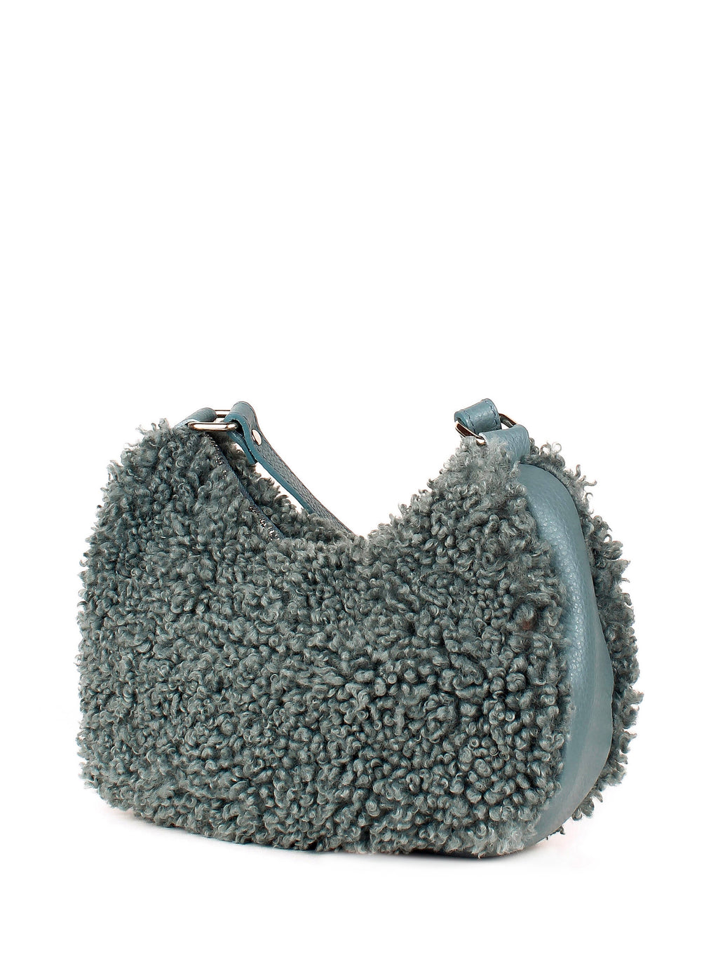 Bolso de hombro de piel italiana Темно блакитний 2311-97-32