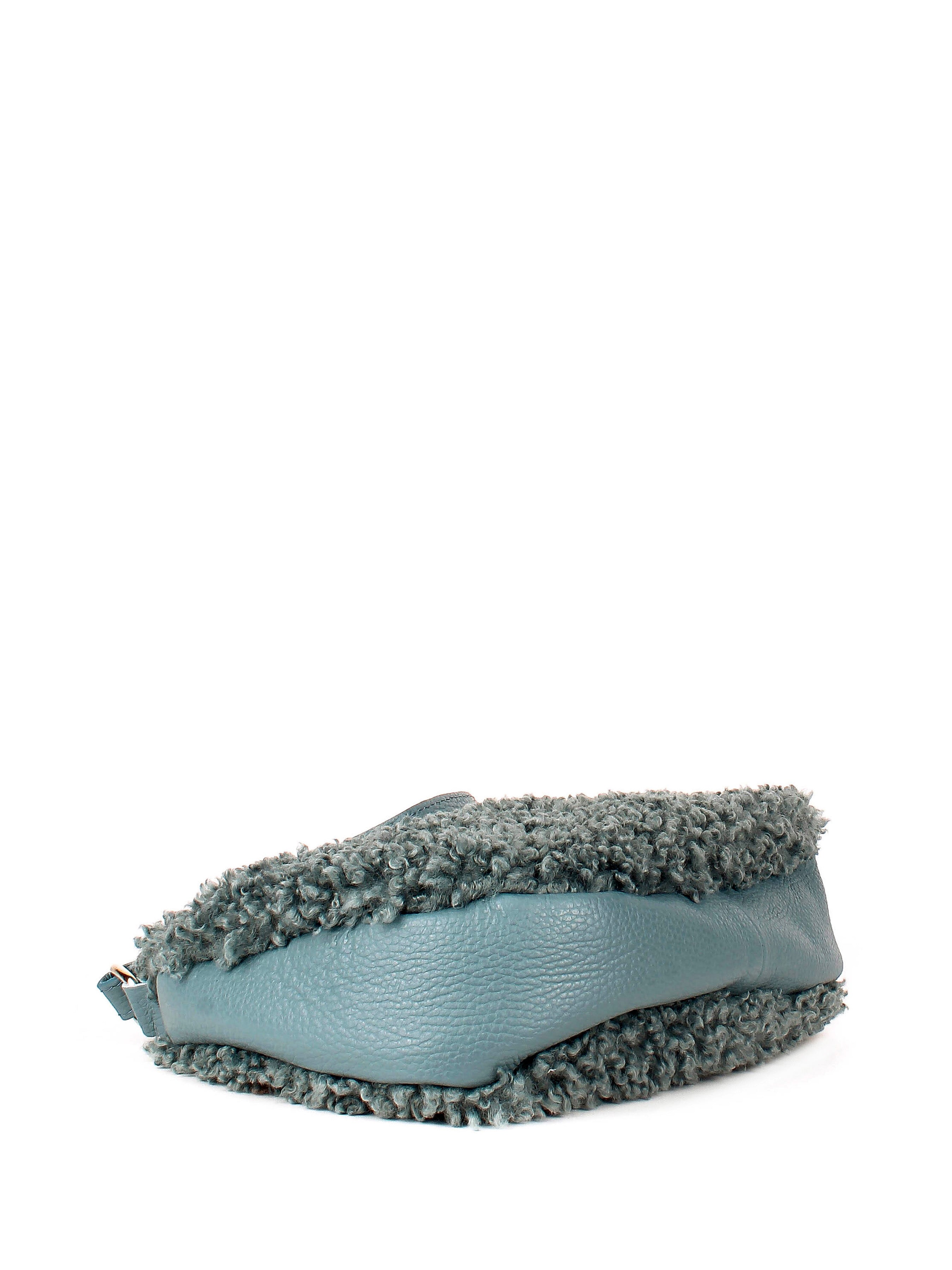 Bolso de hombro de piel italiana Темно блакитний 2311-97-32