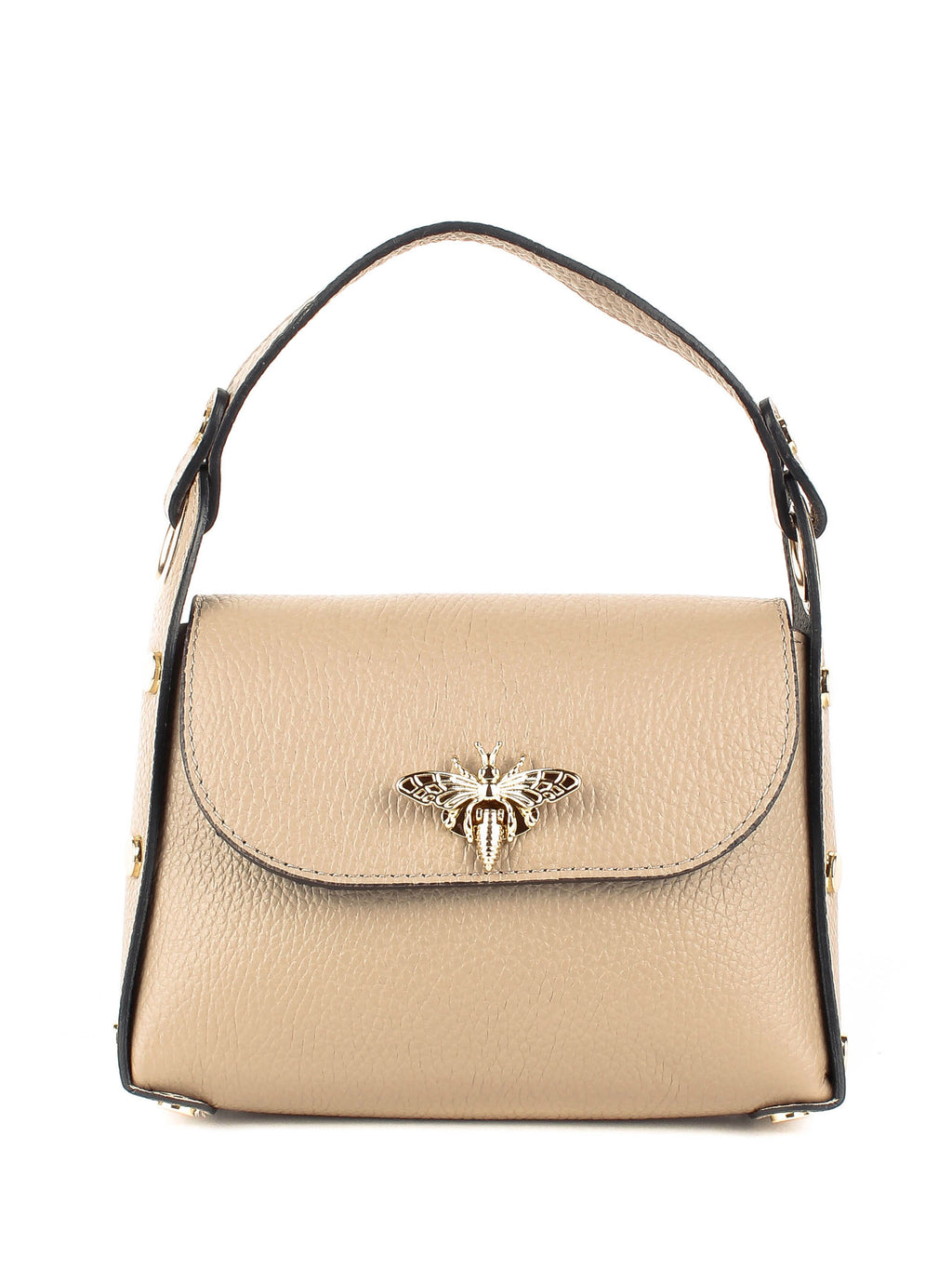 Bolso de mano de piel italiana Beige 8822-11-32