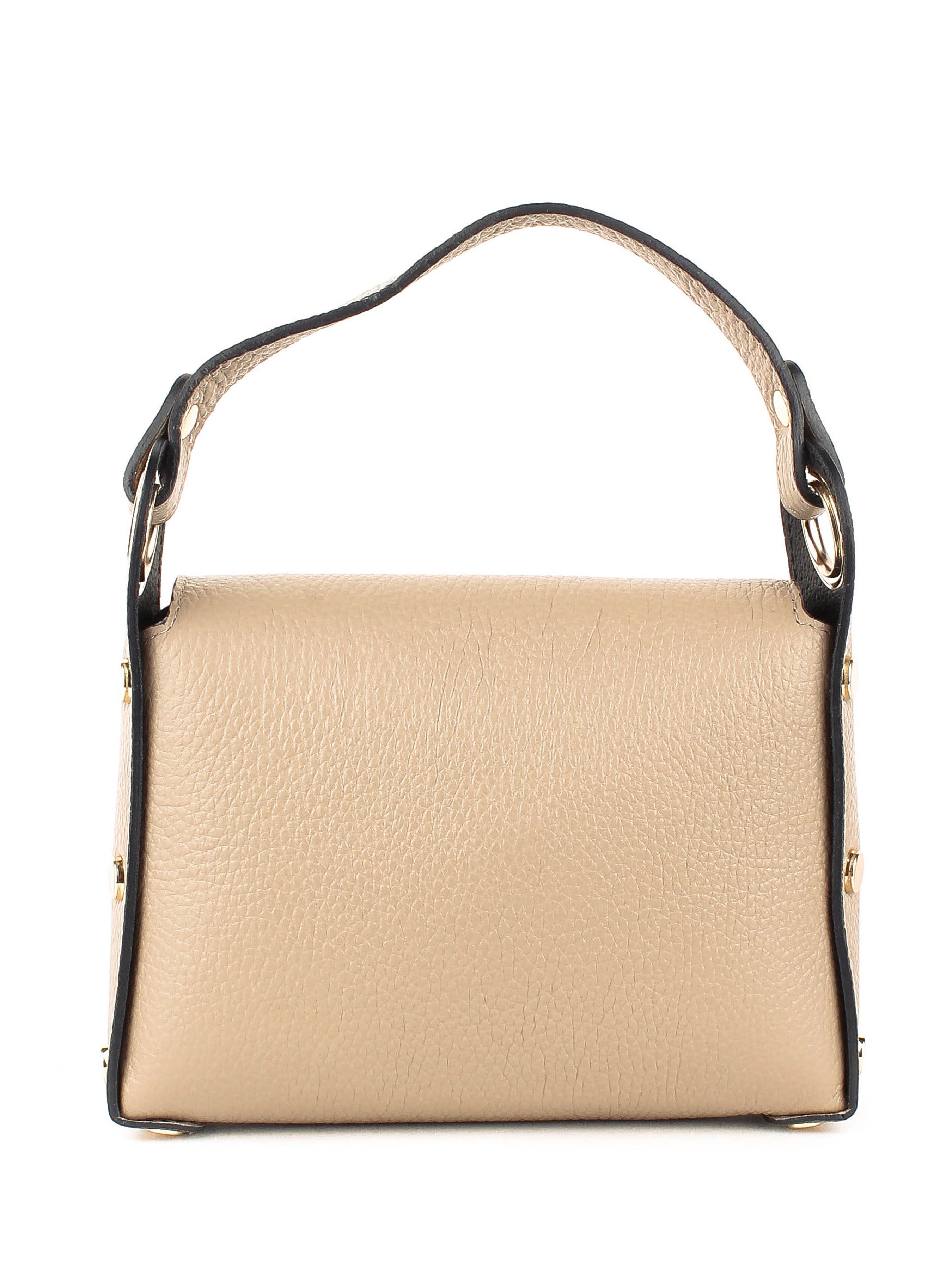 Bolso de mano de piel italiana Beige 8822-11-32