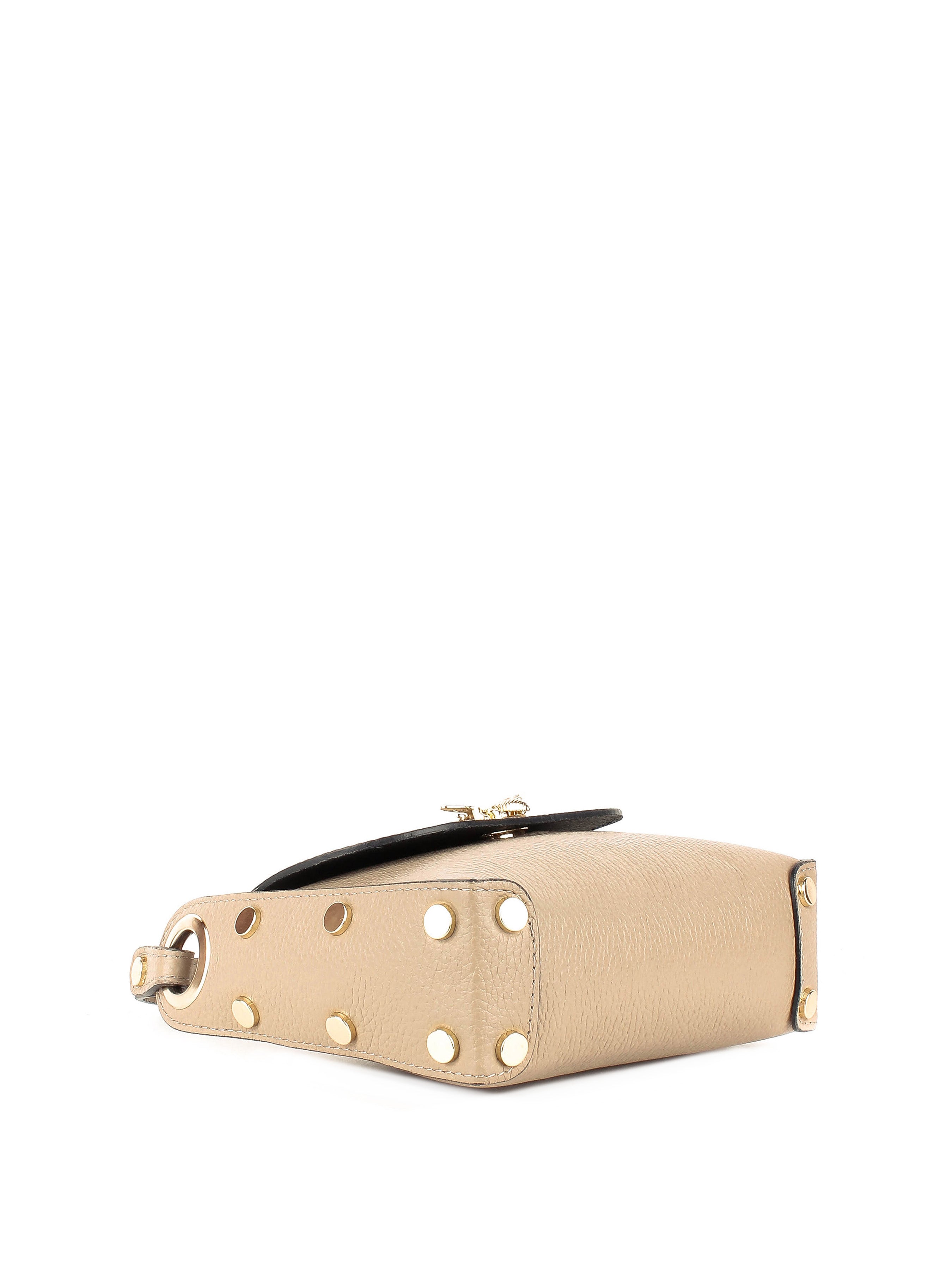 Bolso de mano de piel italiana Beige 8822-11-32