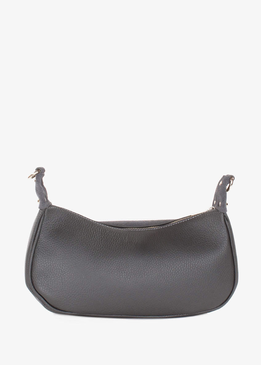 Bandolera de piel italiana Gris 3970-27-47