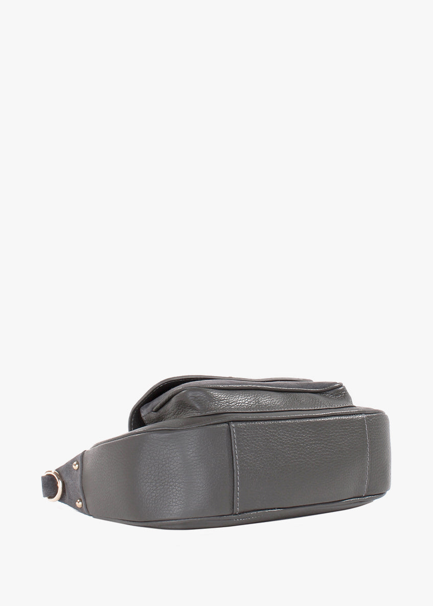Bandolera de piel italiana Gris 3970-27-47