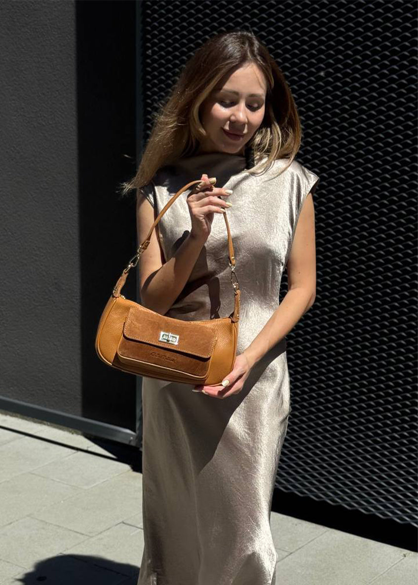 Bandolera de piel italiana Rojo 3970-45-47