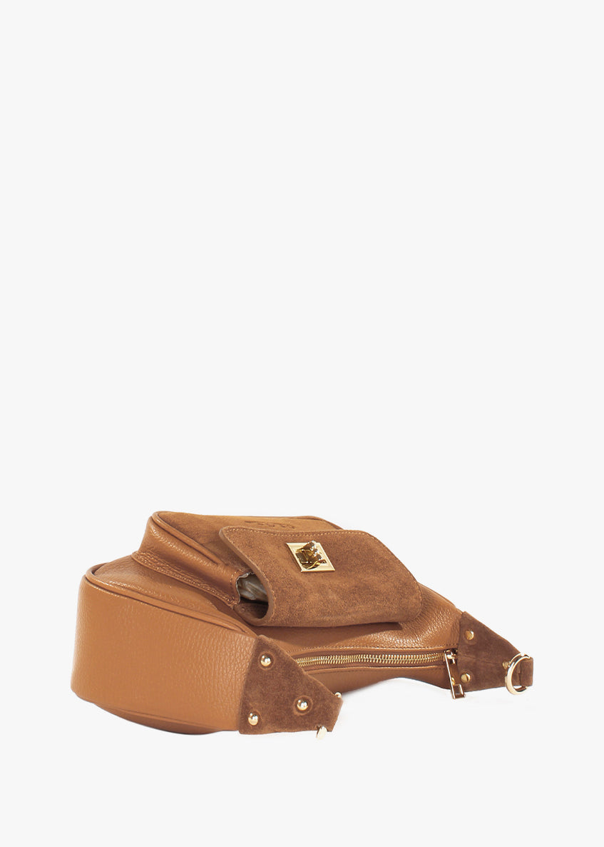 Bandolera de piel italiana Rojo 3970-45-47