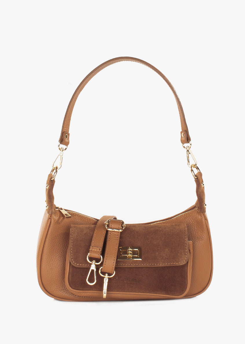 Bandolera de piel italiana Rojo 3970-45-47