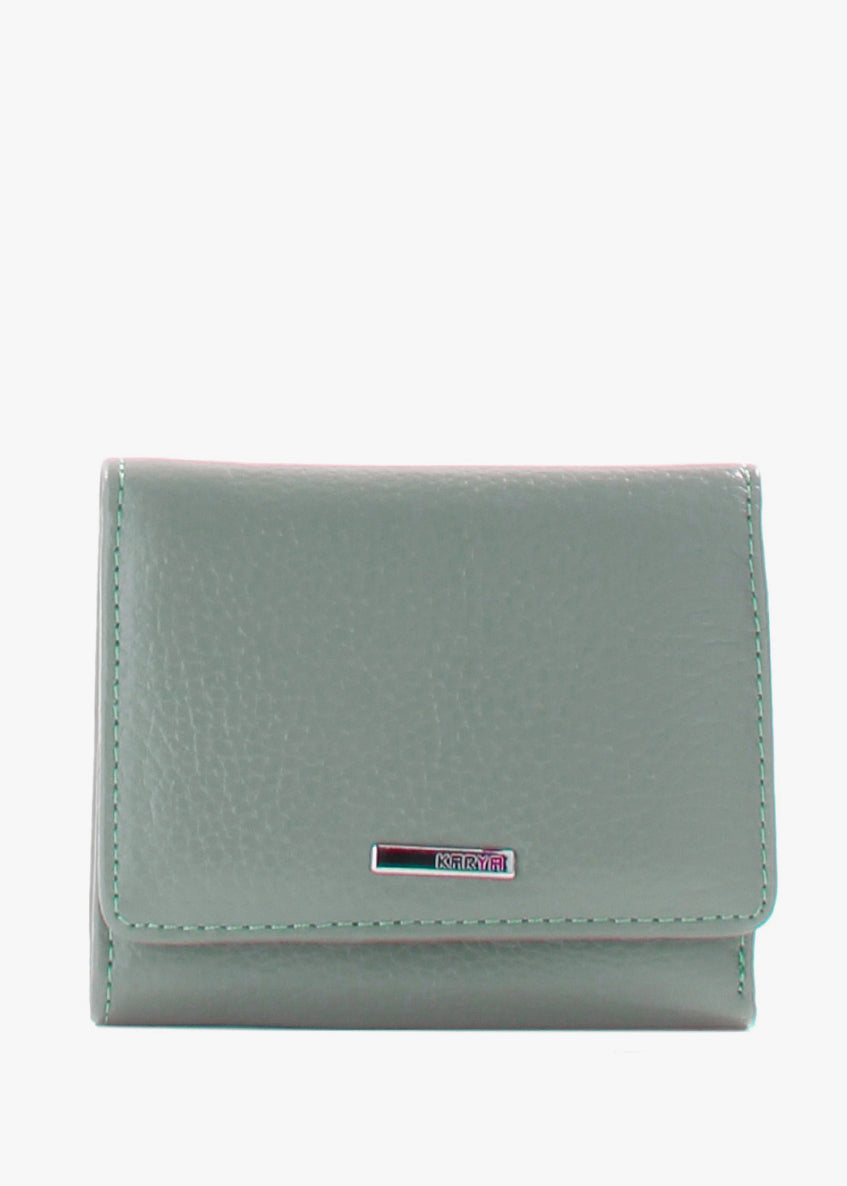 Cartera de piel italiana Verde 2021-026