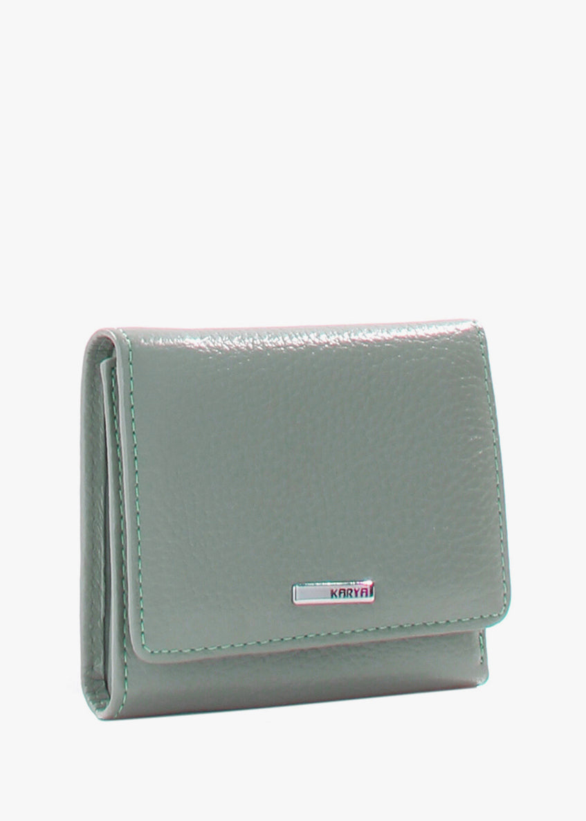 Cartera de piel italiana Verde 2021-026