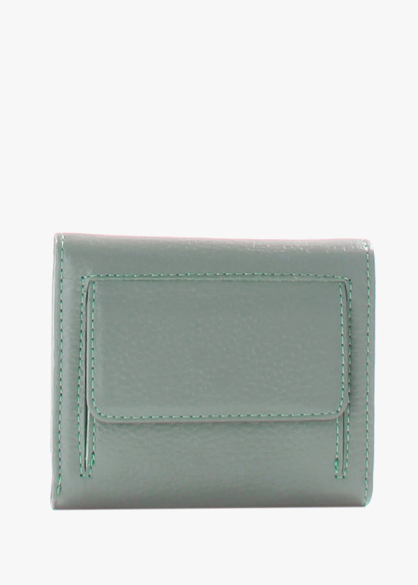 Cartera de piel italiana Verde 2021-026
