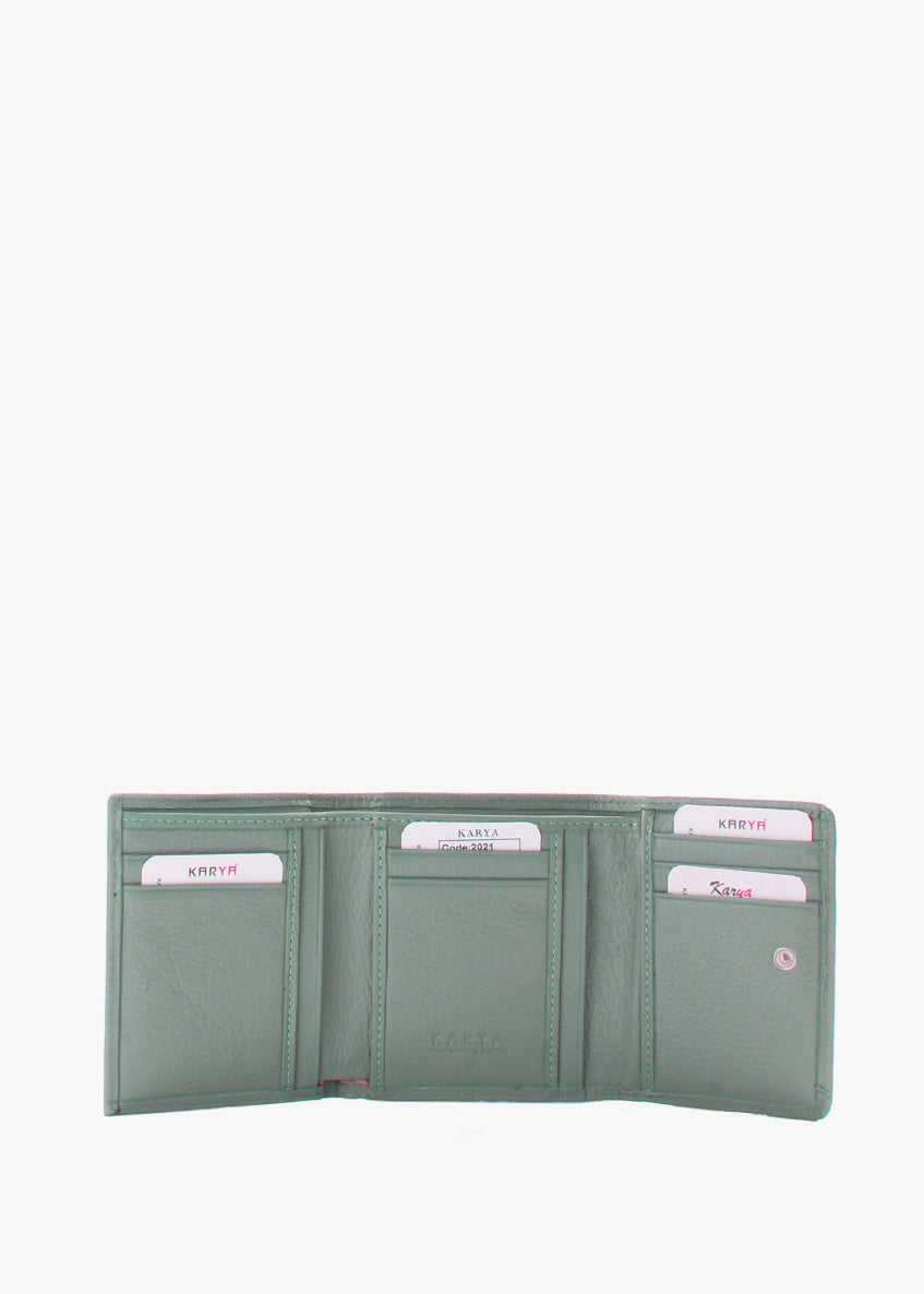 Cartera de piel italiana Verde 2021-026