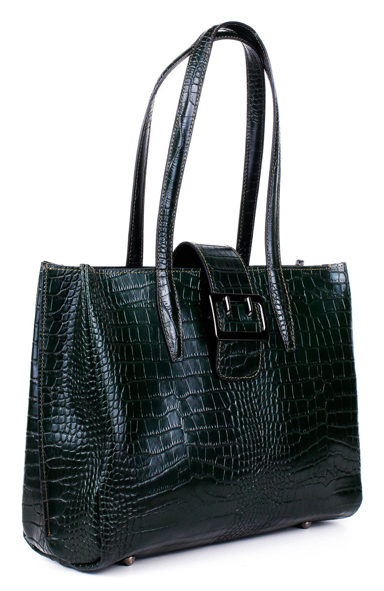 Bolso Tote de piel italiana Verde 3346-64-36