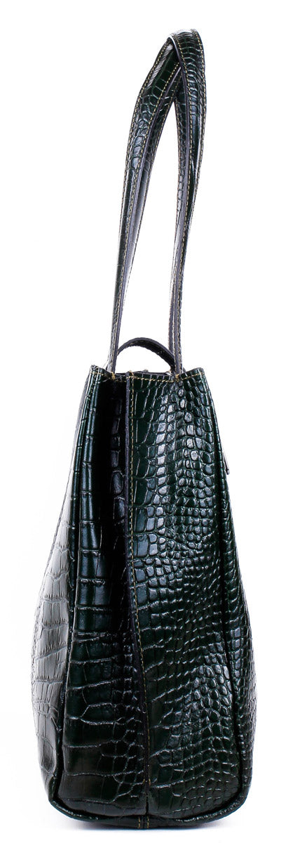 Bolso Tote de piel italiana Verde 3346-64-36