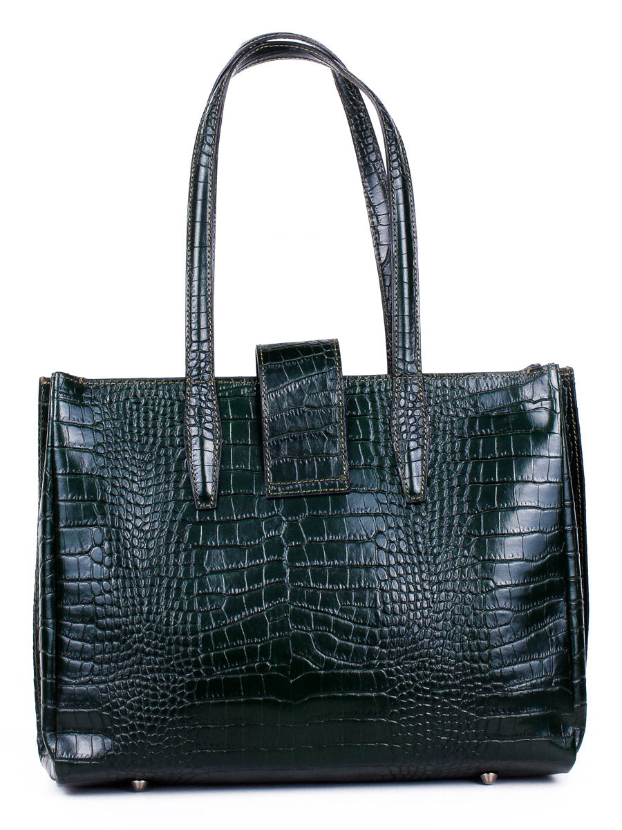 Bolso Tote de piel italiana Verde 3346-64-36