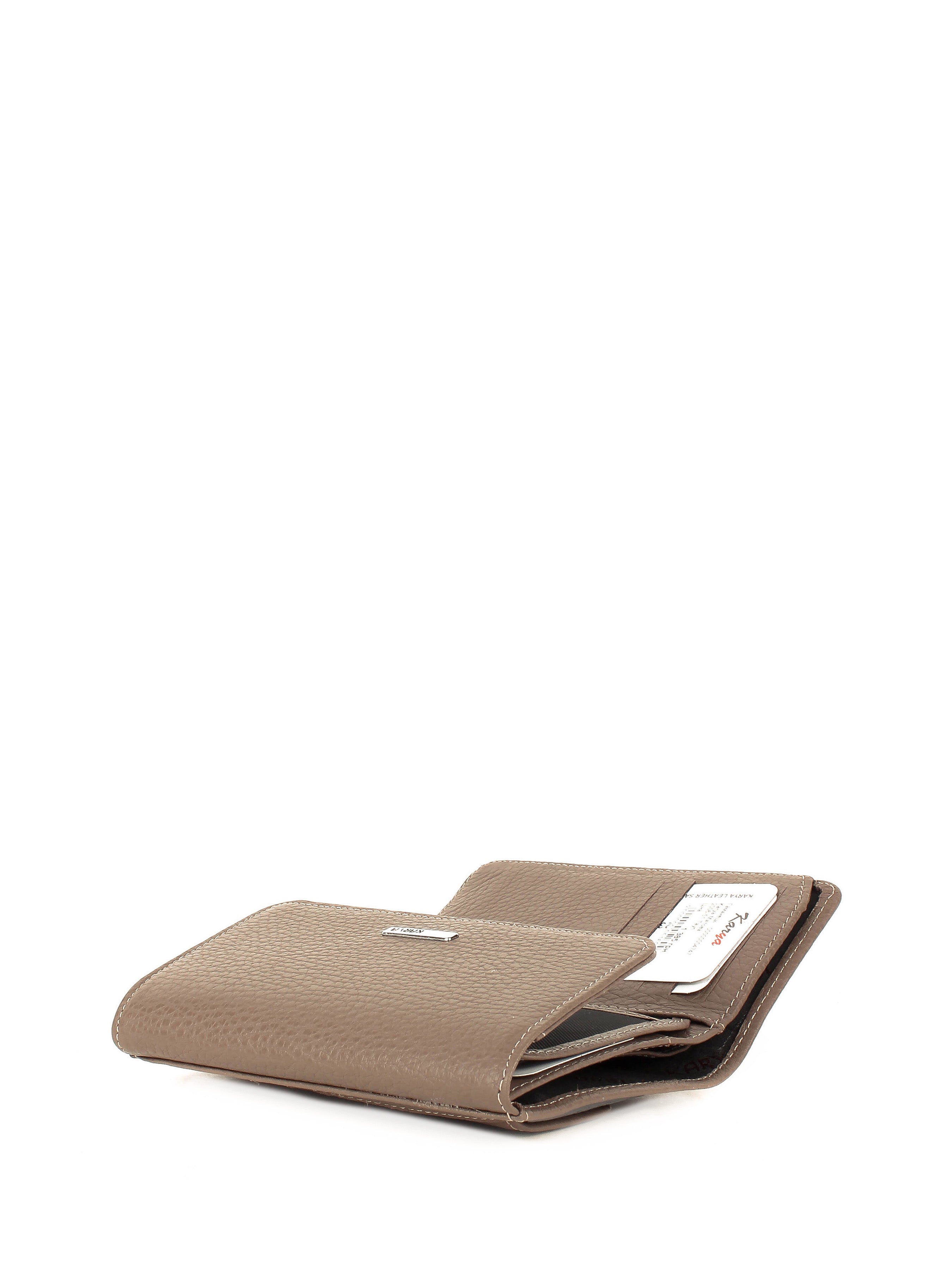 Cartera de piel italiana Gris 2006-51