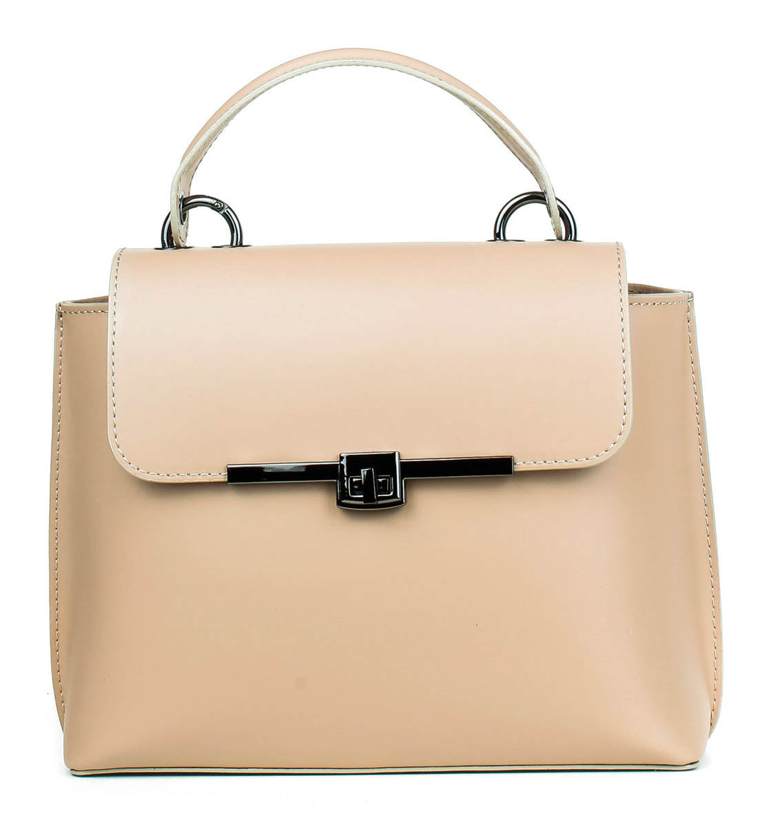 Bolso de mano de piel italiana Beige 1631-11-31