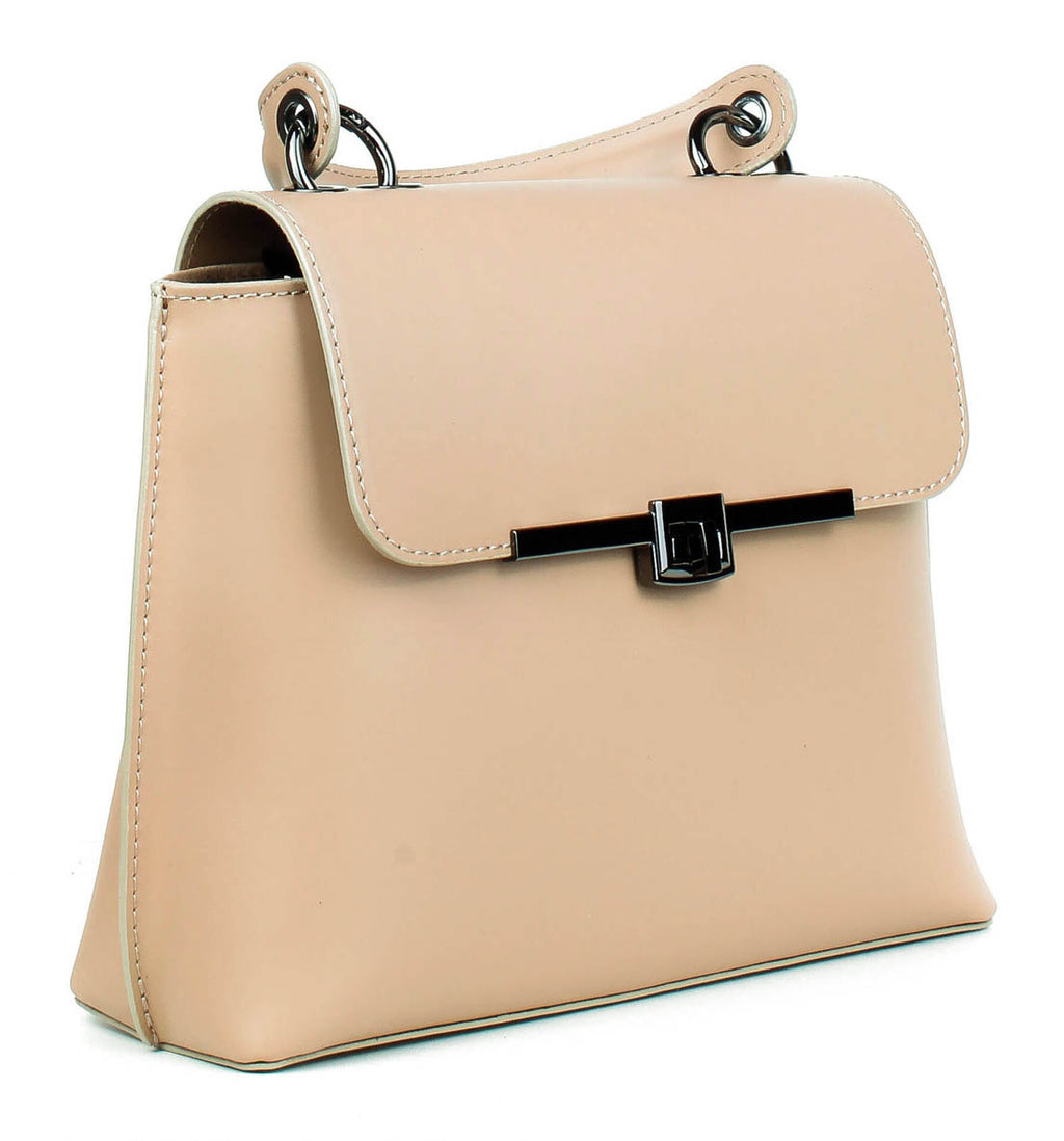 Bolso de mano de piel italiana Beige 1631-11-31
