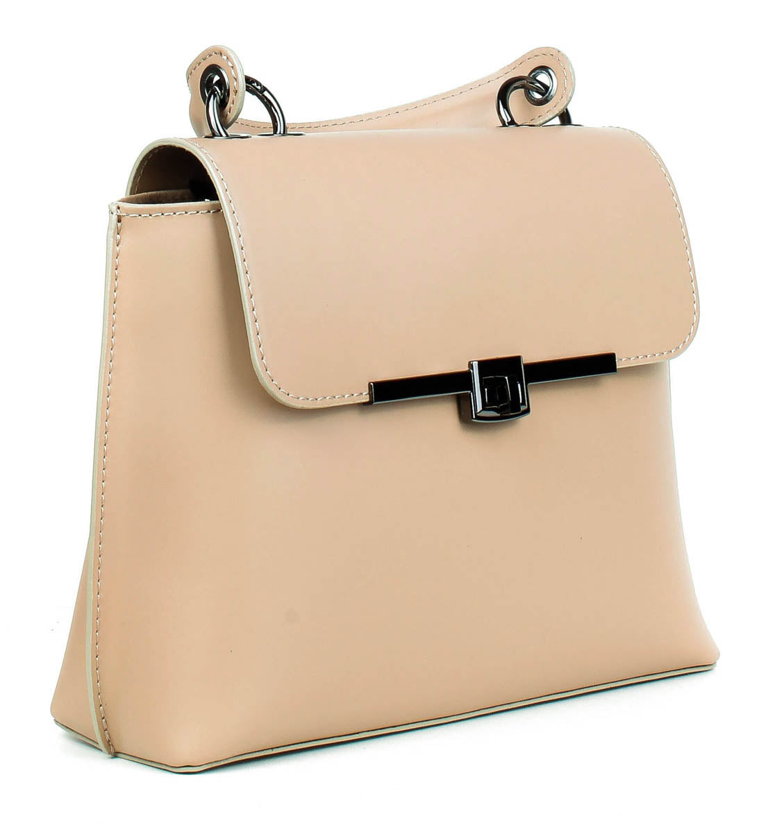 Bolso de mano de piel italiana Beige 1631-11-31