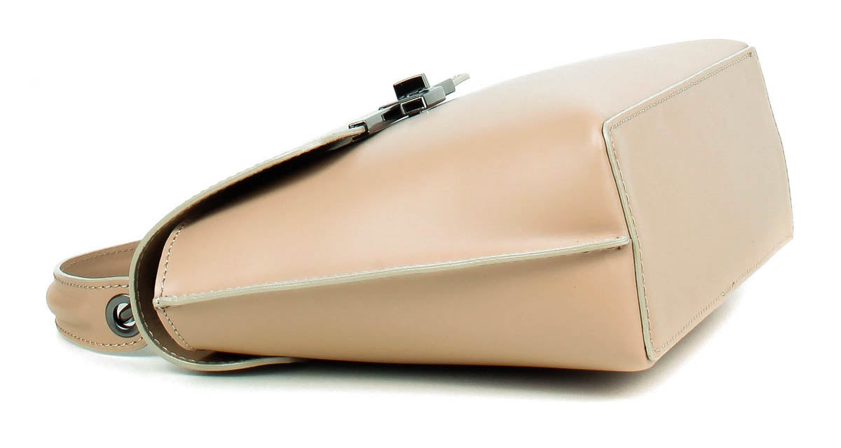 Bolso de mano de piel italiana Beige 1631-11-31