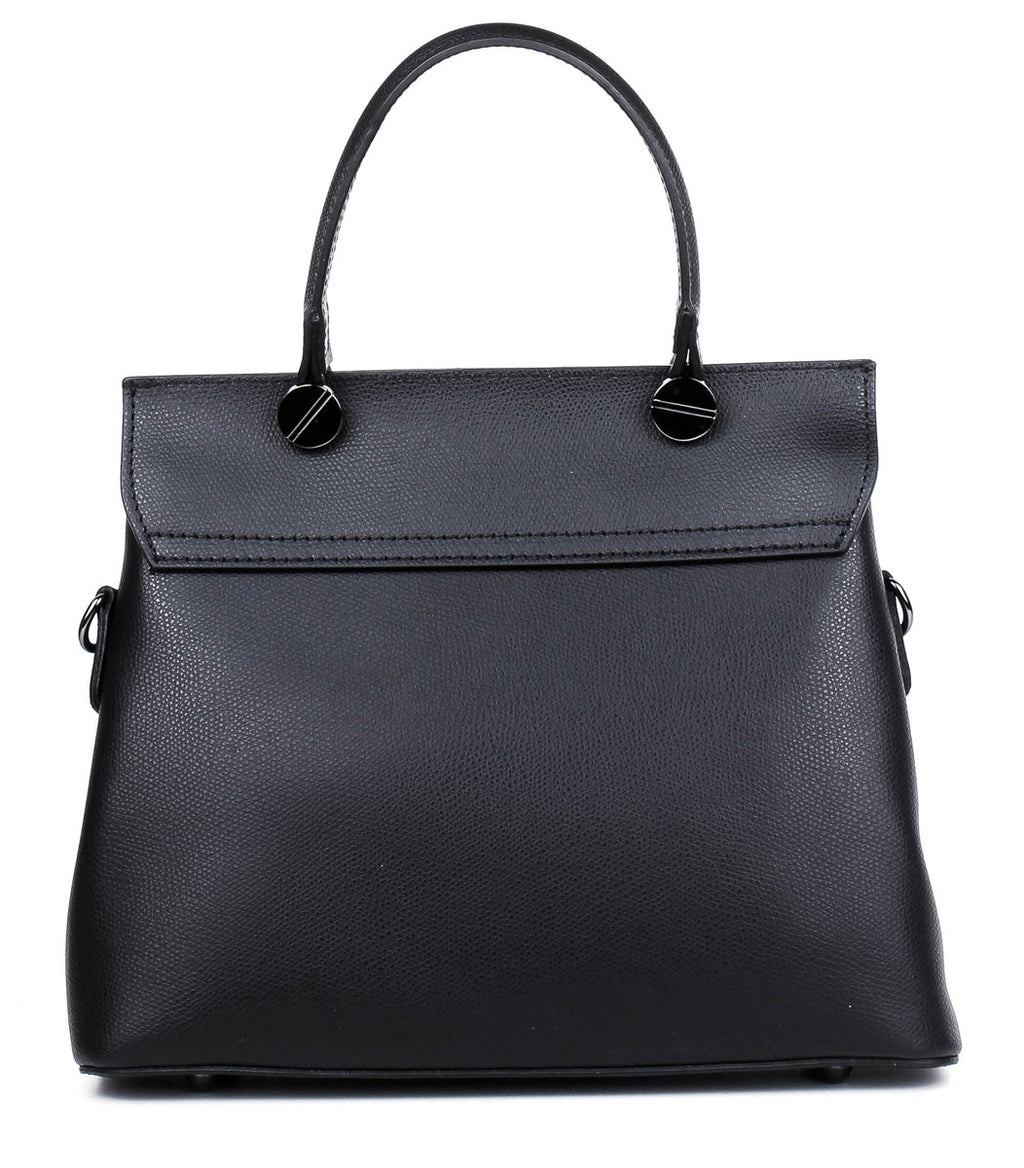 Bolso de mano de piel italiana ALTO Negro
